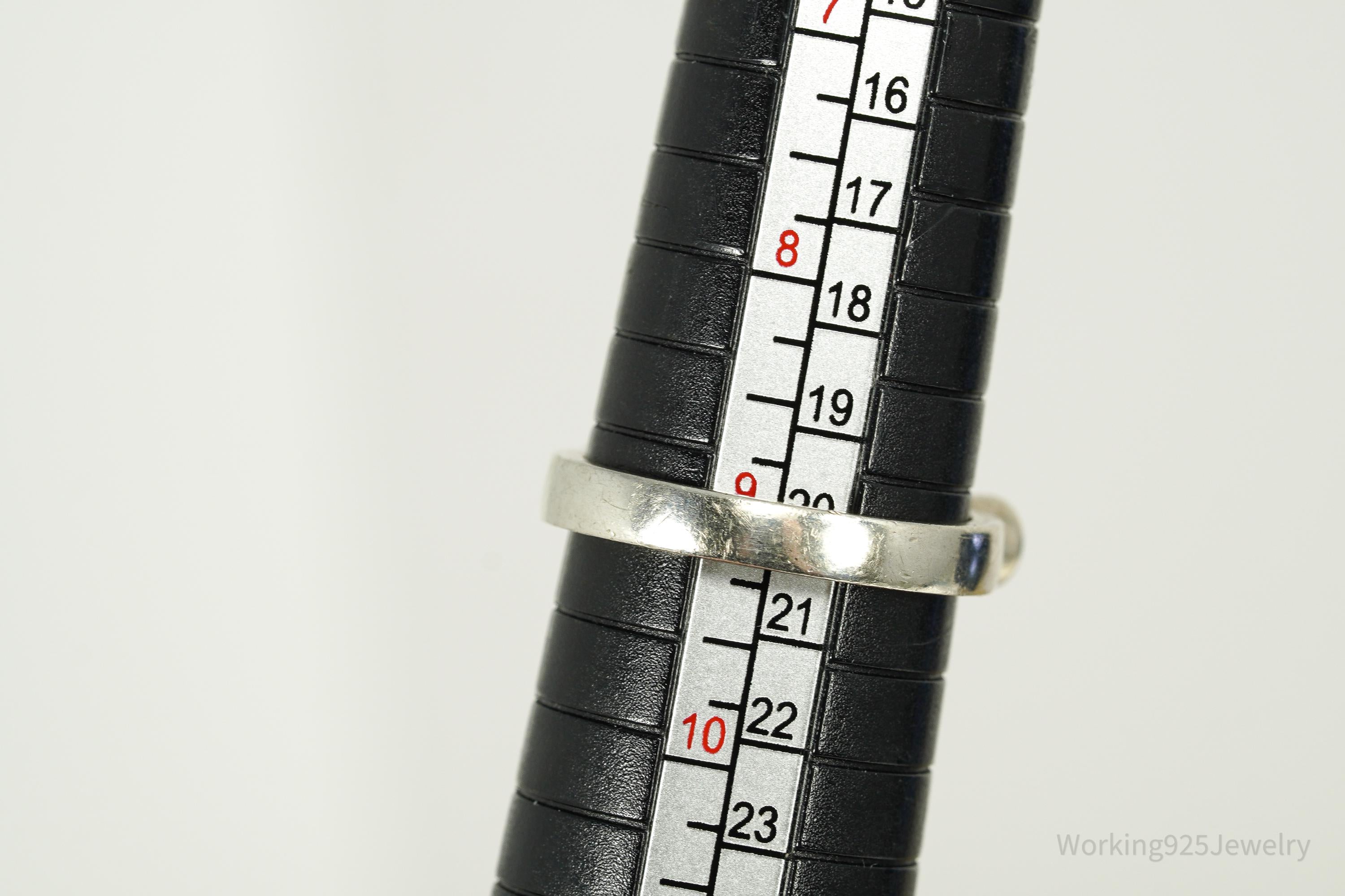 Vintage Blue Larimar & Blue Topaz Sterling Silver Ring - Size 9