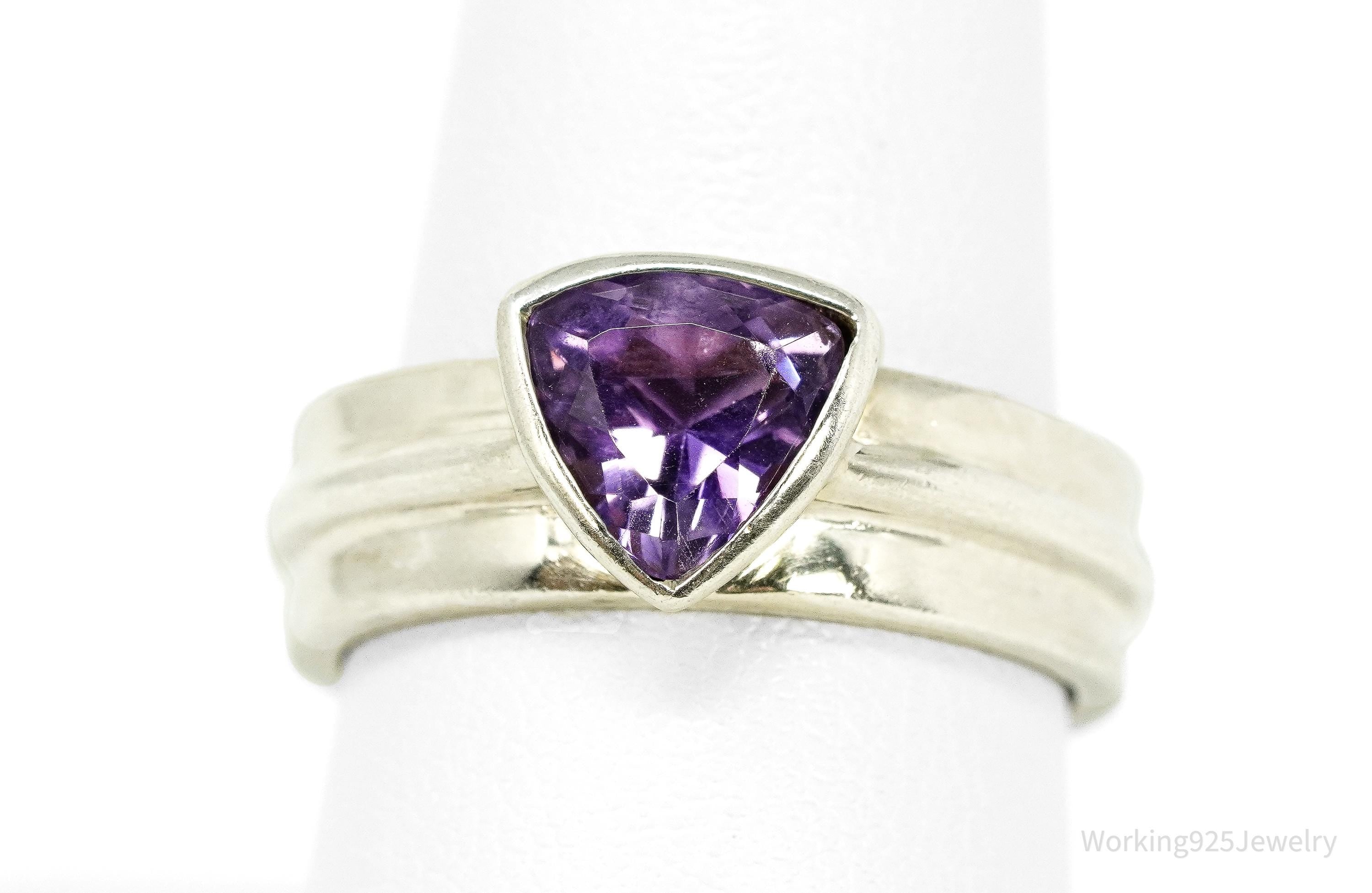 Vintage Amethyst Sterling Silver Ring - Size 9
