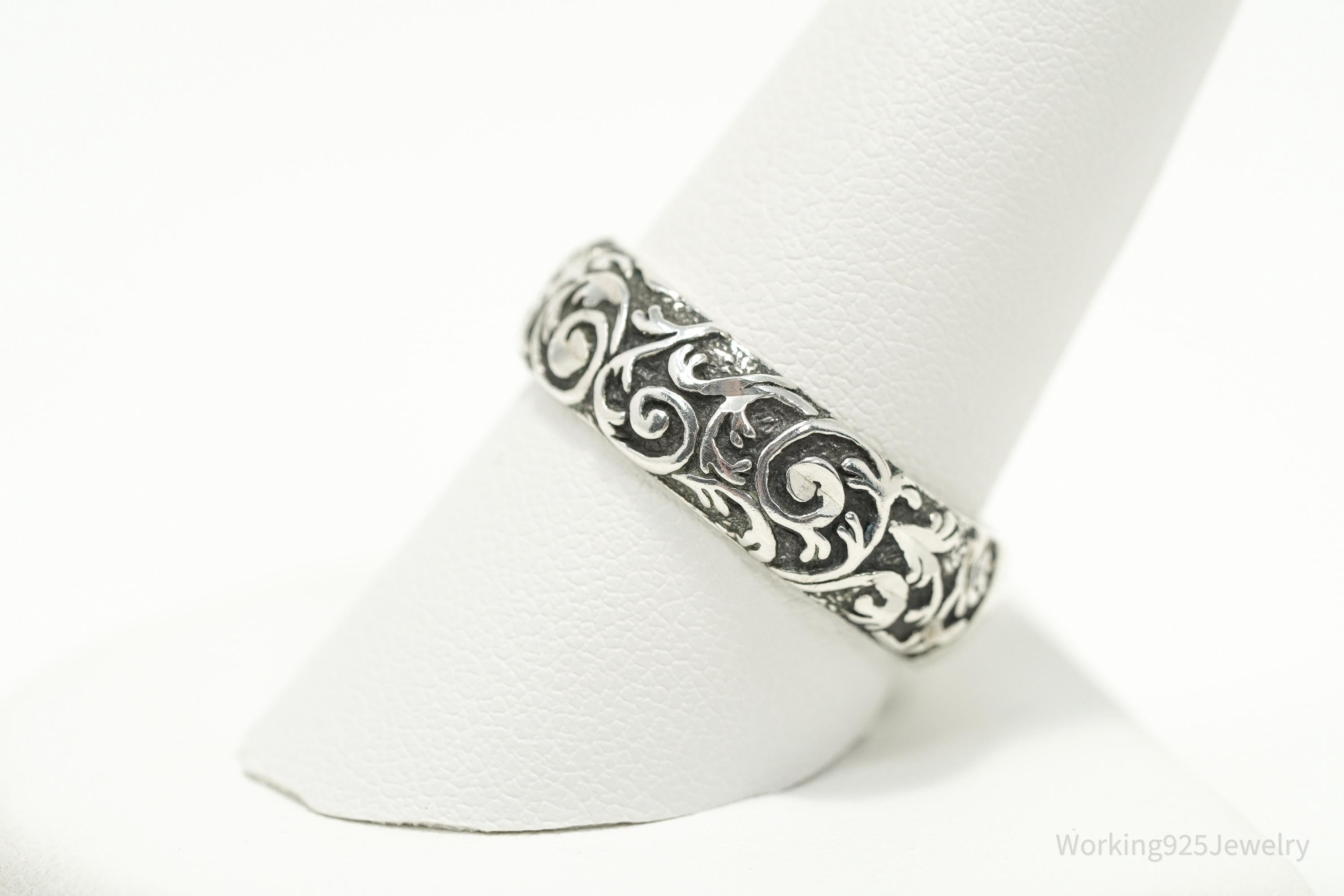 Vintage Native Designer Carolyn Pollack Relios Sterling Silver Band Ring Size 10.25