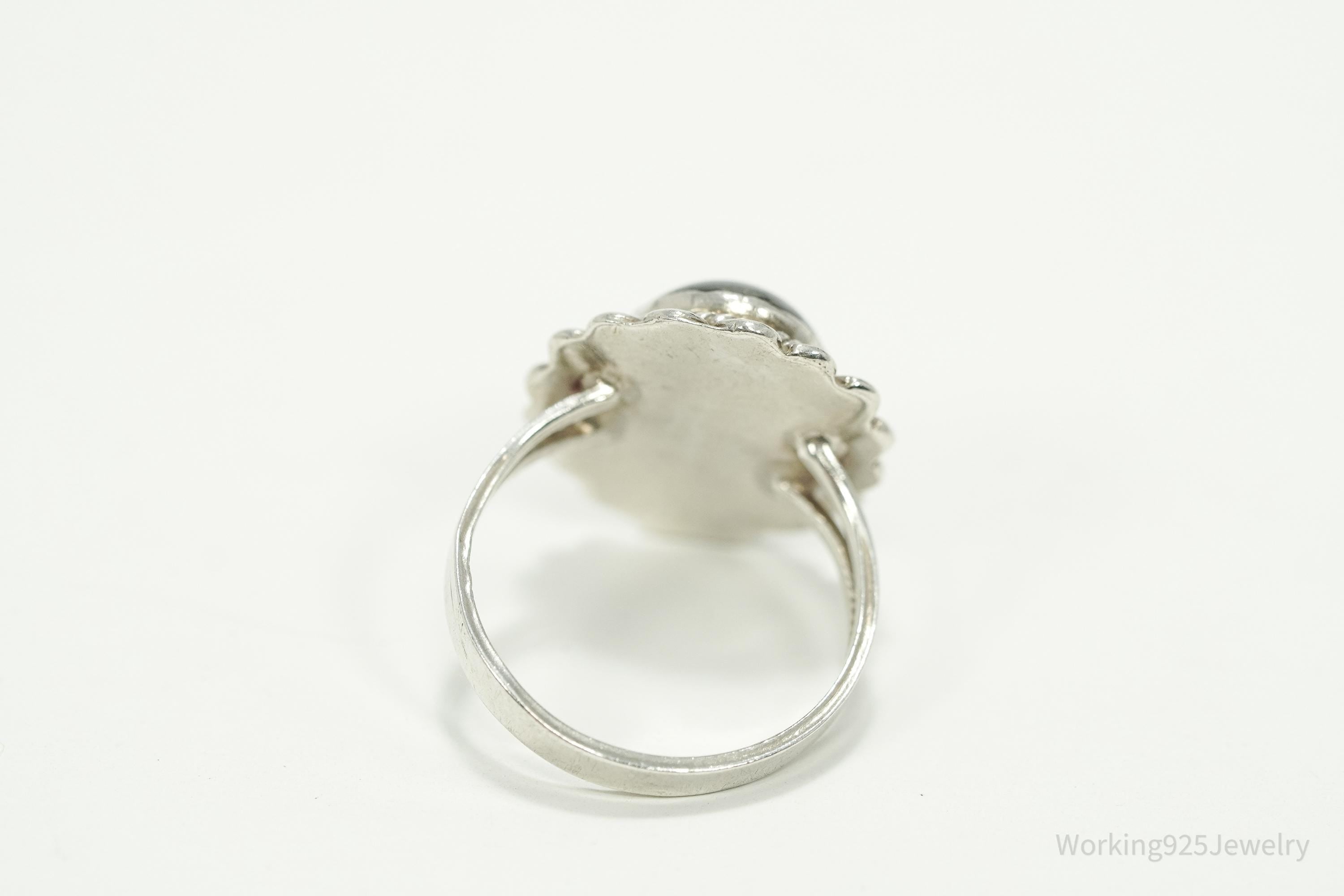 Vintage Mexico Hematite Sterling Silver Ring - Size 6.5