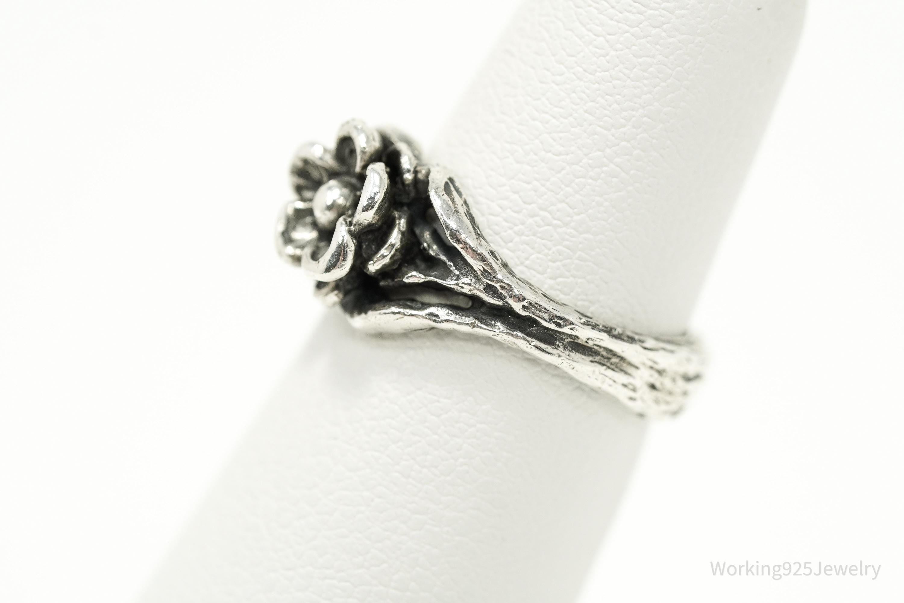 RARE Vintage JAMES AVERY Retired Flower Sterling Silver Ring Size 4.25