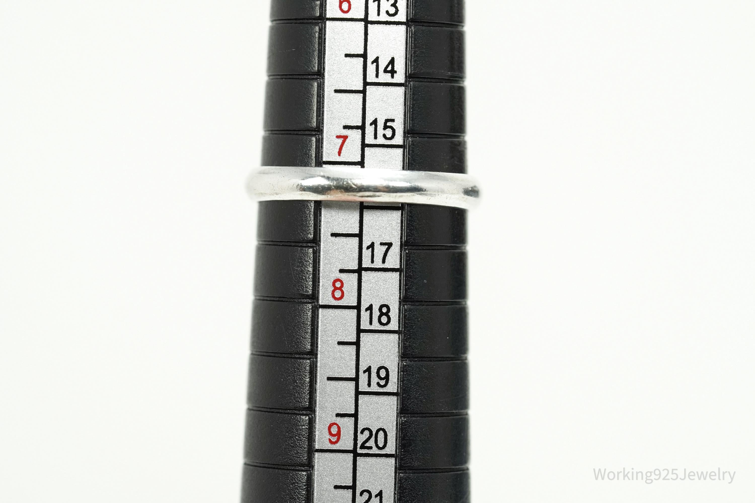 Vintage Ichthus Fish Sterling Silver Band Ring - Size 7.25