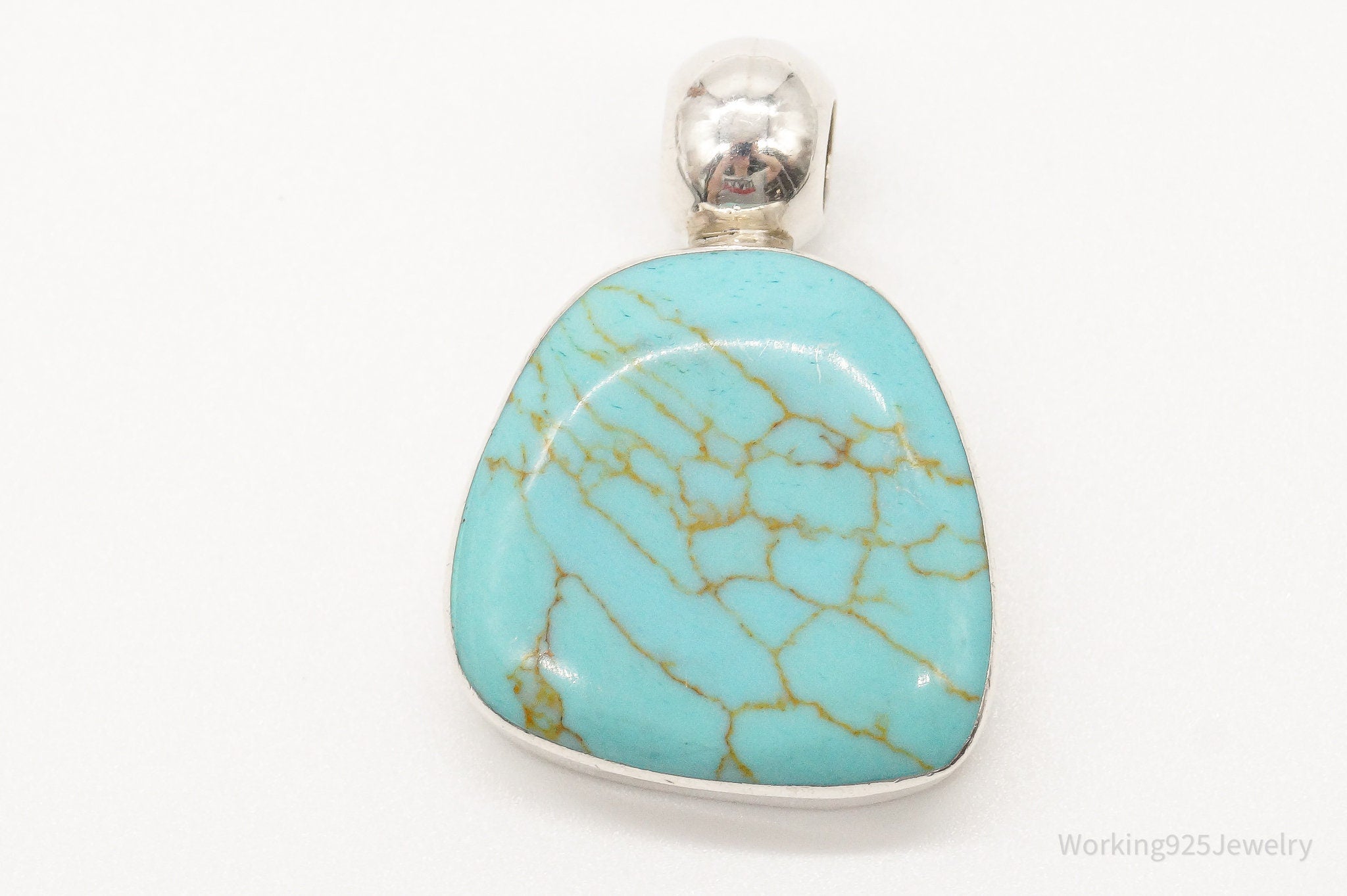 Vintage Mexico Turquoise Southwestern Sterling Silver Pendant