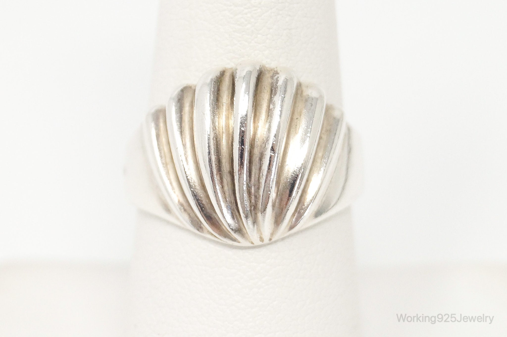 Vintage Modernist Style Sterling Silver Ring - SZ 8