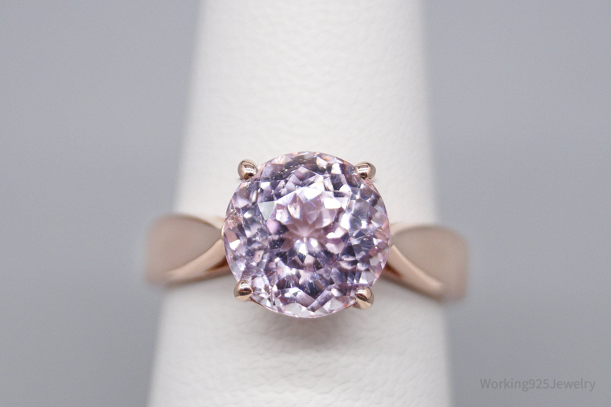JTV BBJ Pink Kunzite 18K Rose Gold Over Sterling Silver Ring - Size 5