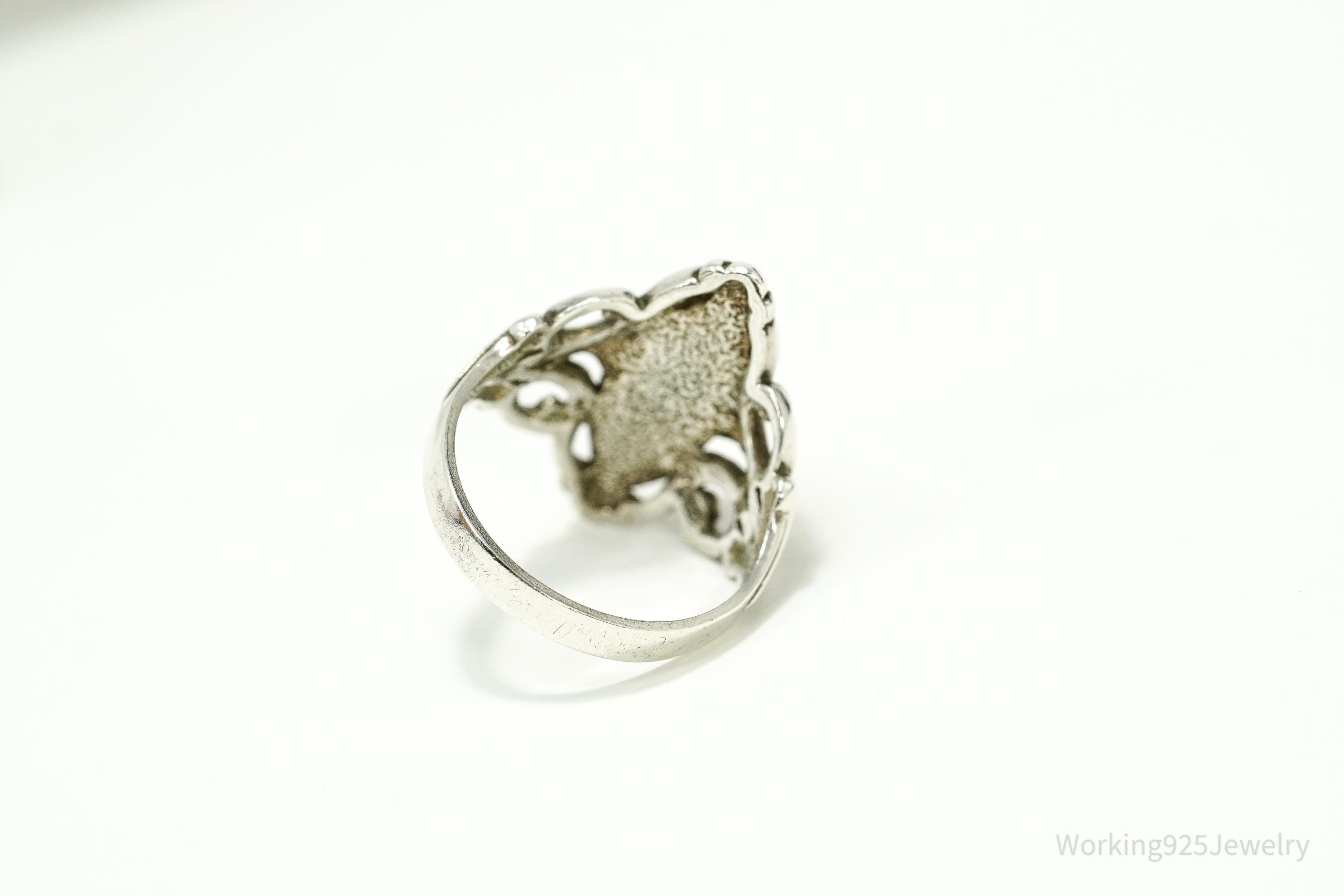 Vintage Designer Kabana Mother Of Pearl Sterling Silver Ring - Size 7