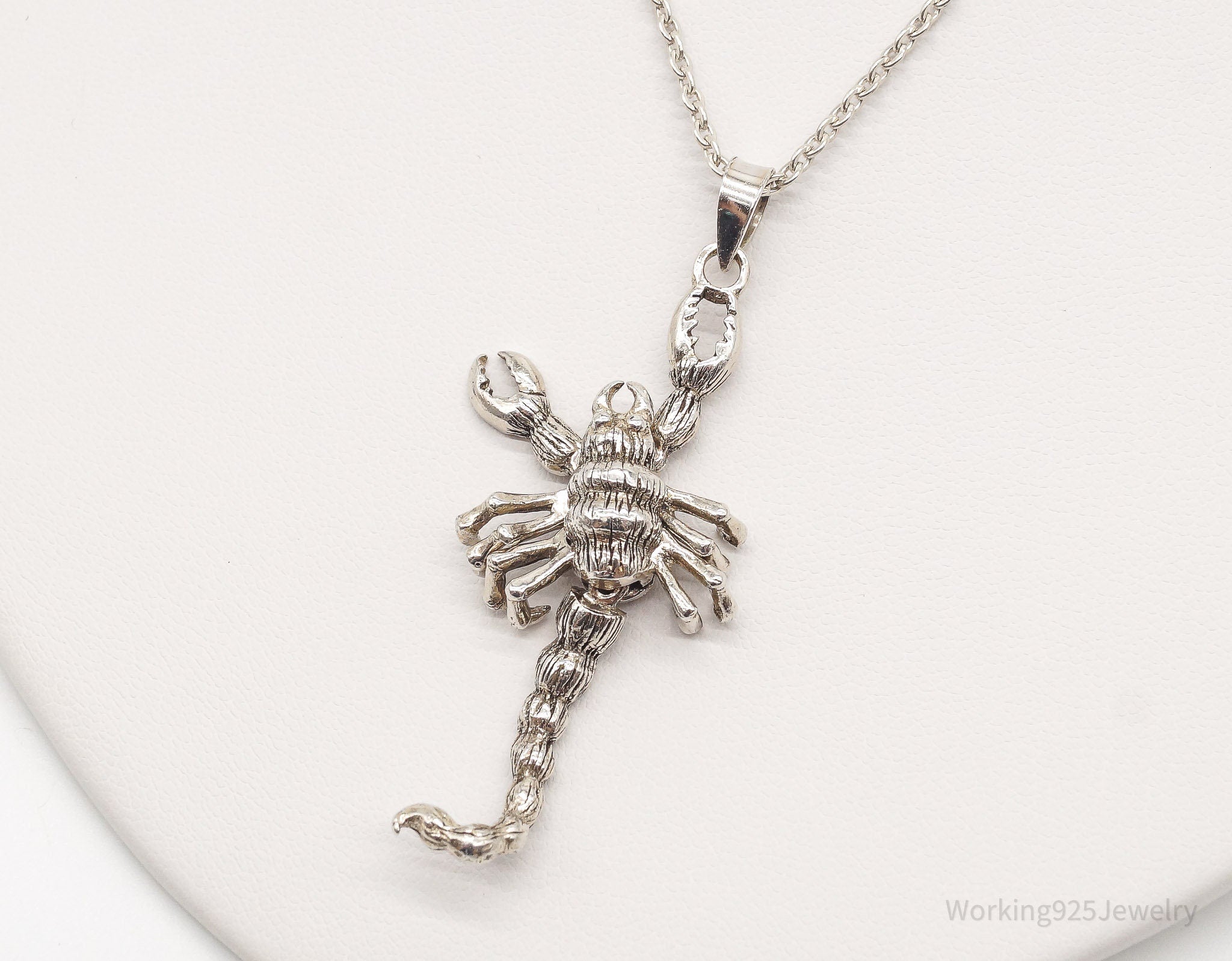 Vintage Moving Scorpion Sterling Silver Necklace