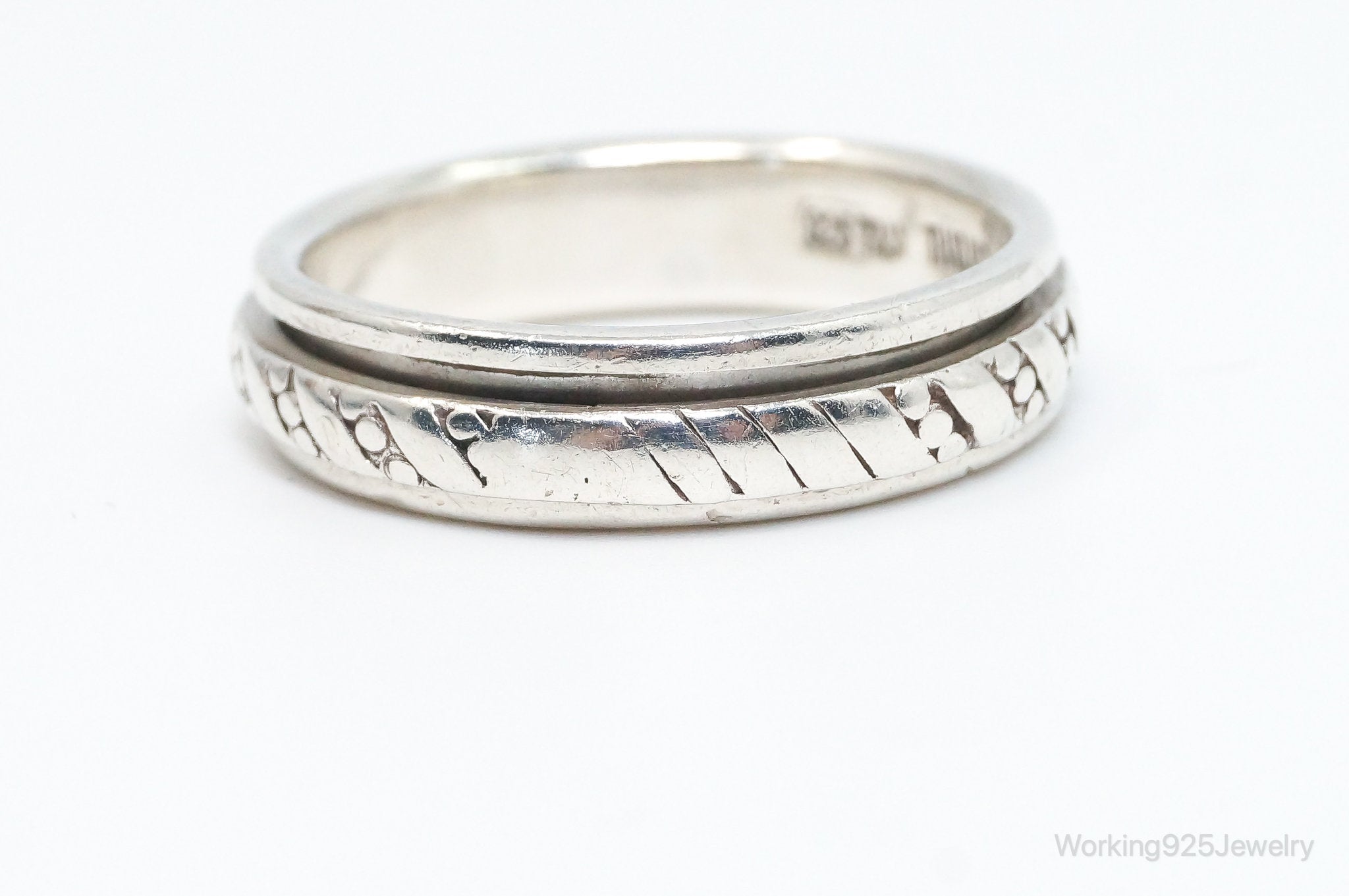 Vintage Sterling Silver Spinner Ring - Size 11.5