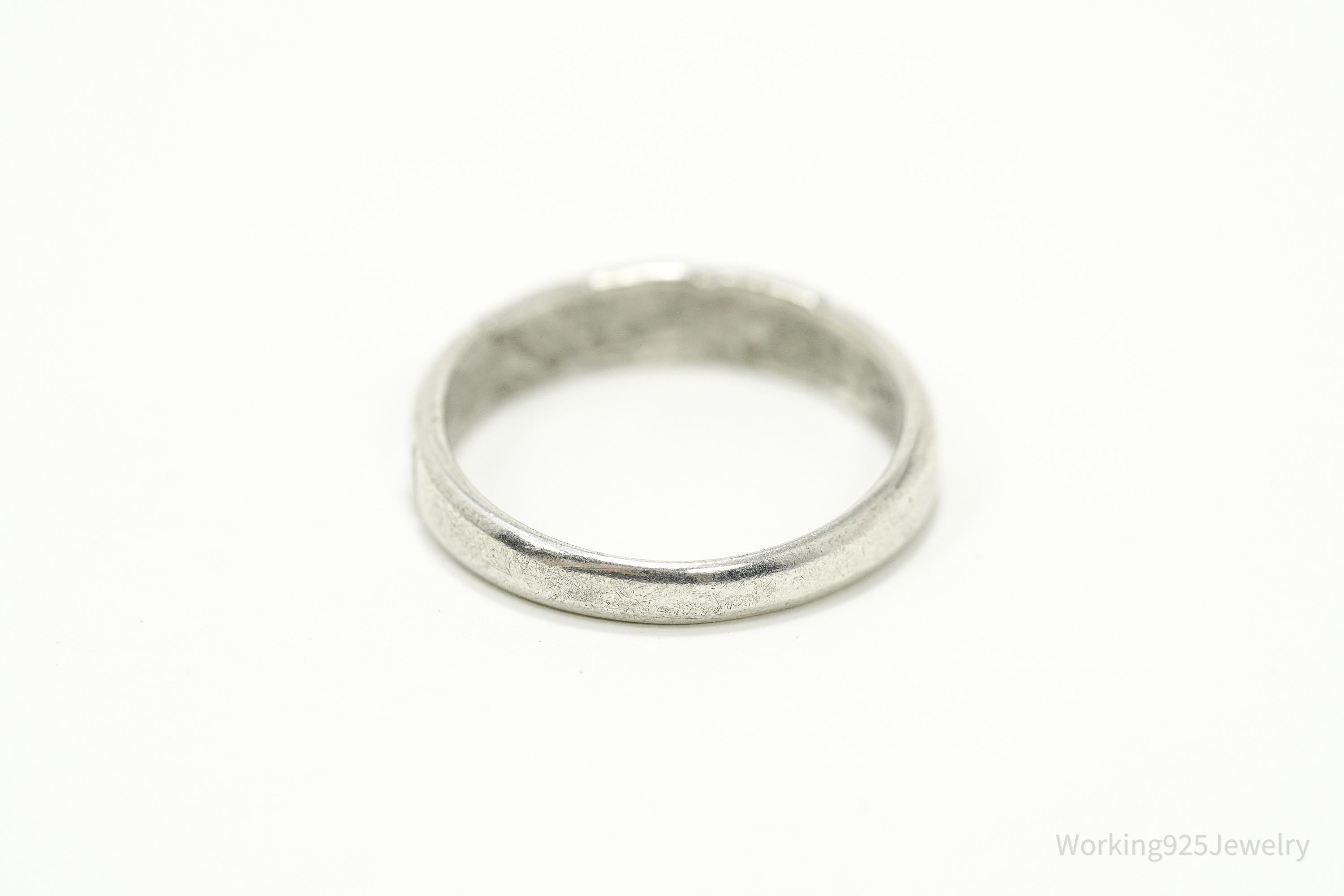 Antique Silver Band Ring - Size 5