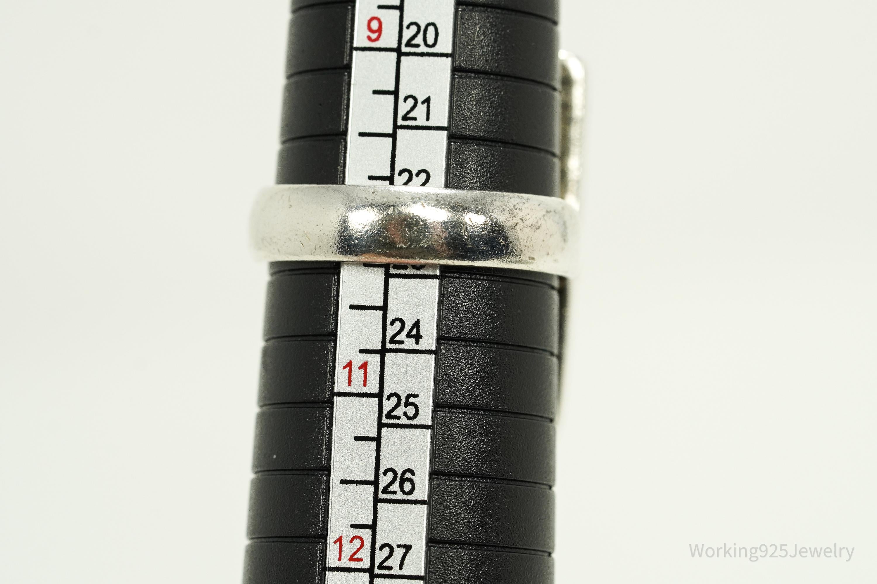 Vintage Large Lapis Lazuli Sterling Silver Ring - Size 10.25