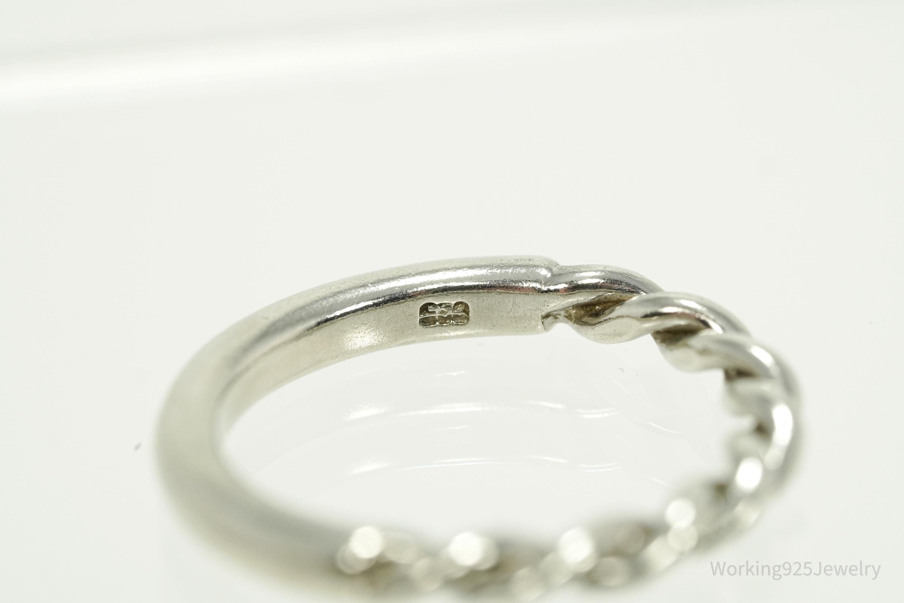 Vintage Rope Twist Style Sterling Silver Ring - Size 7.25