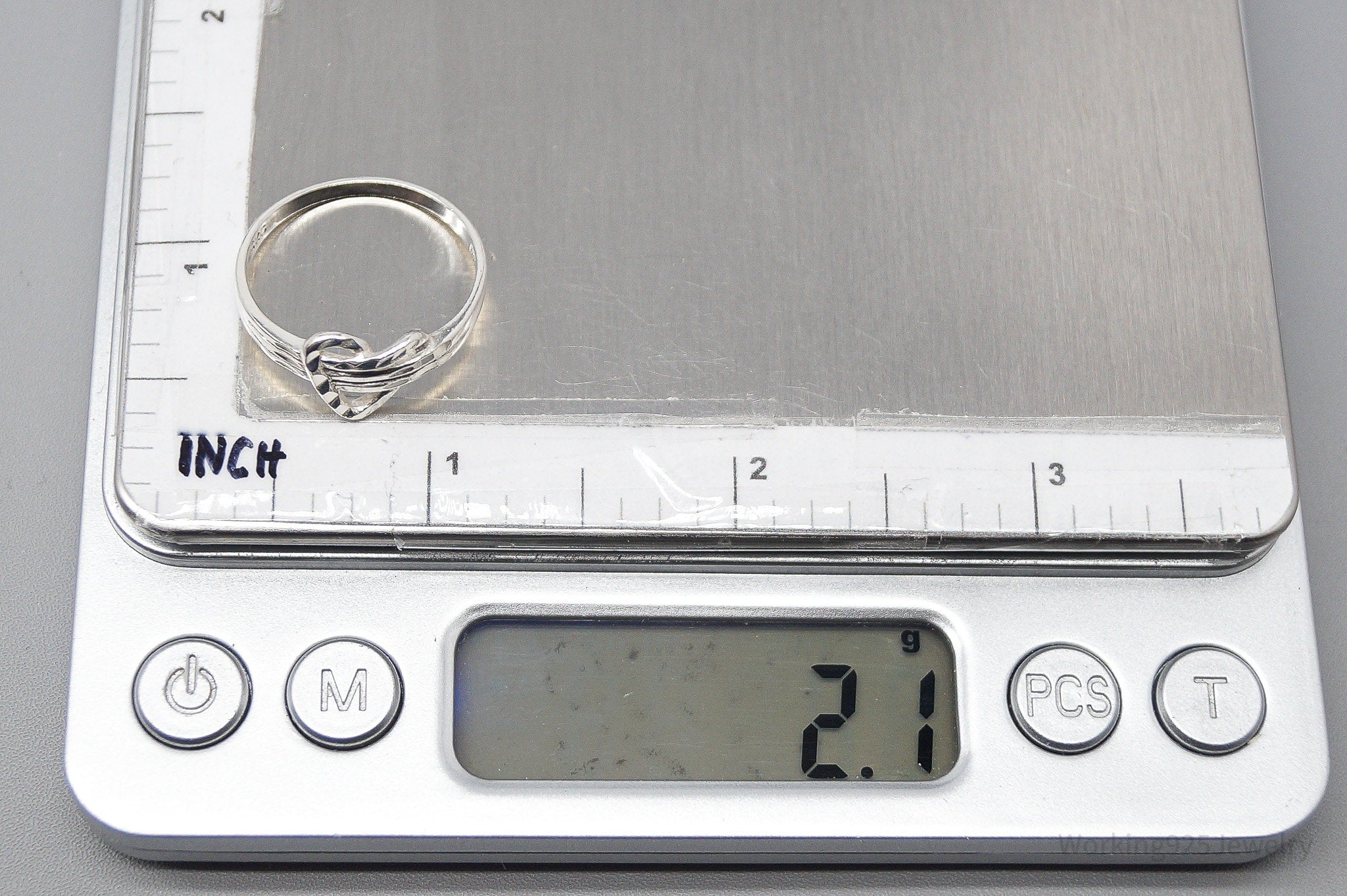 Vintage Heart Sterling Silver Ring - Size 9