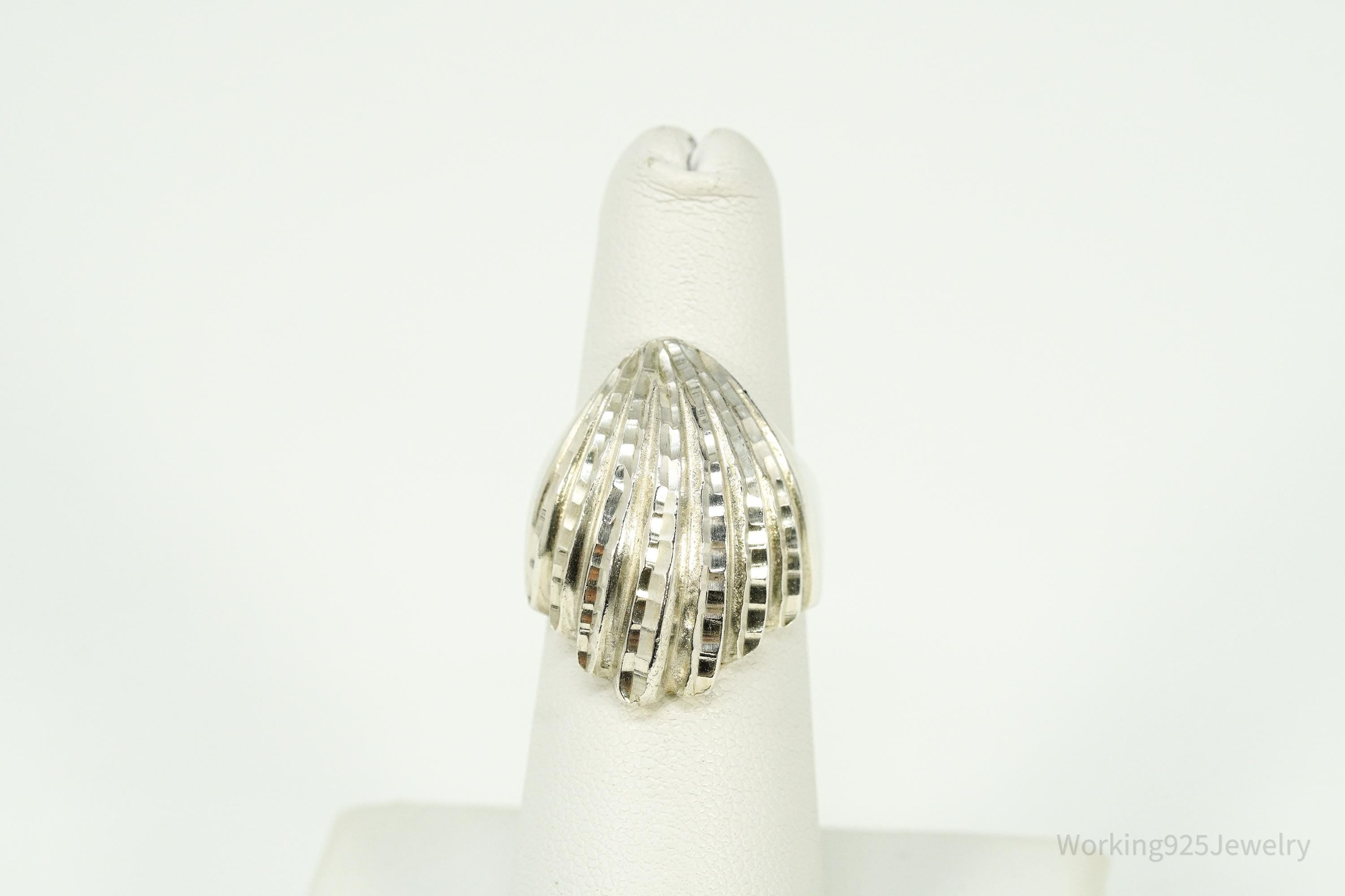 Vintage Mexico Art Deco Style Sterling Silver Ring - Size 6