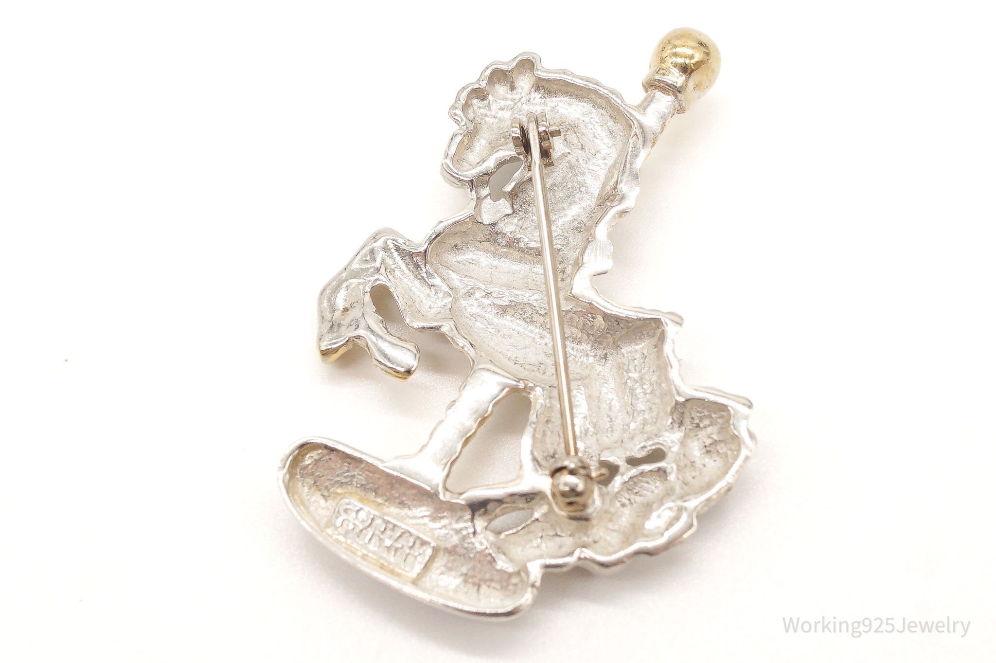 Vintage Gorham Merry-Go-Round Carousel Horse Gold Vermeil Sterling Silver Pin