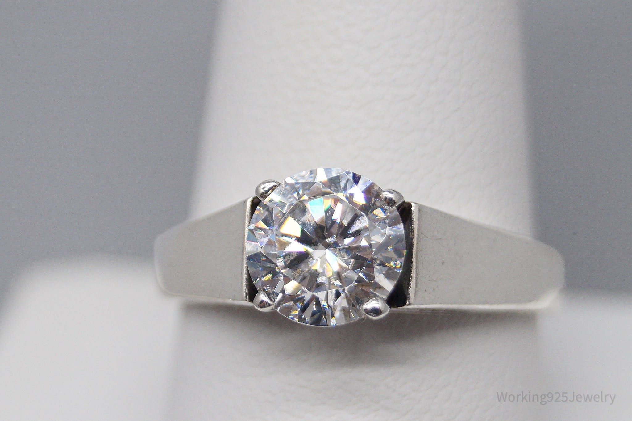 Vintage Diamonique DQCZ Sterling Silver Ring - Size 10