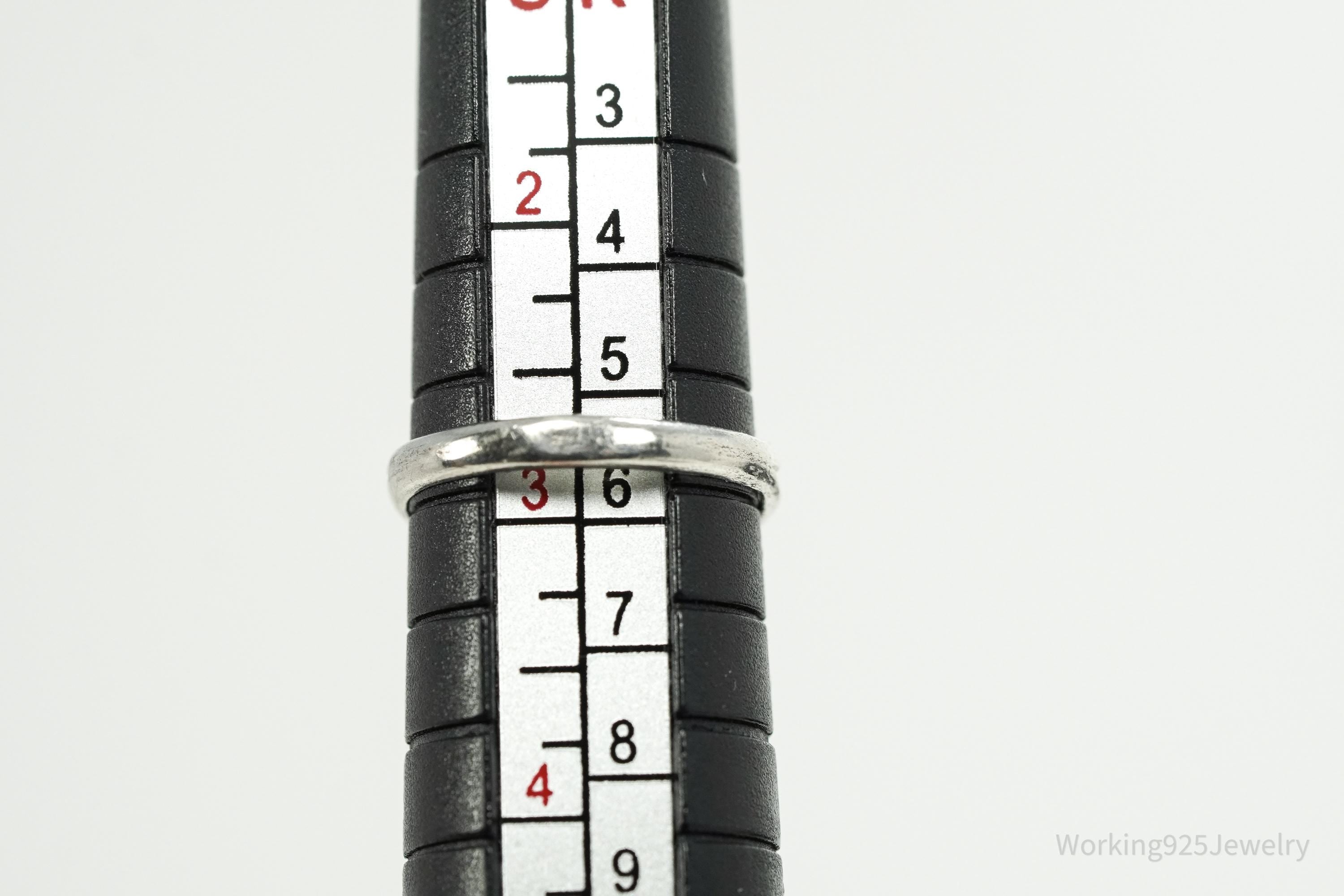 Vintage Native American Turquoise Sterling Silver Ring - Size 2.75