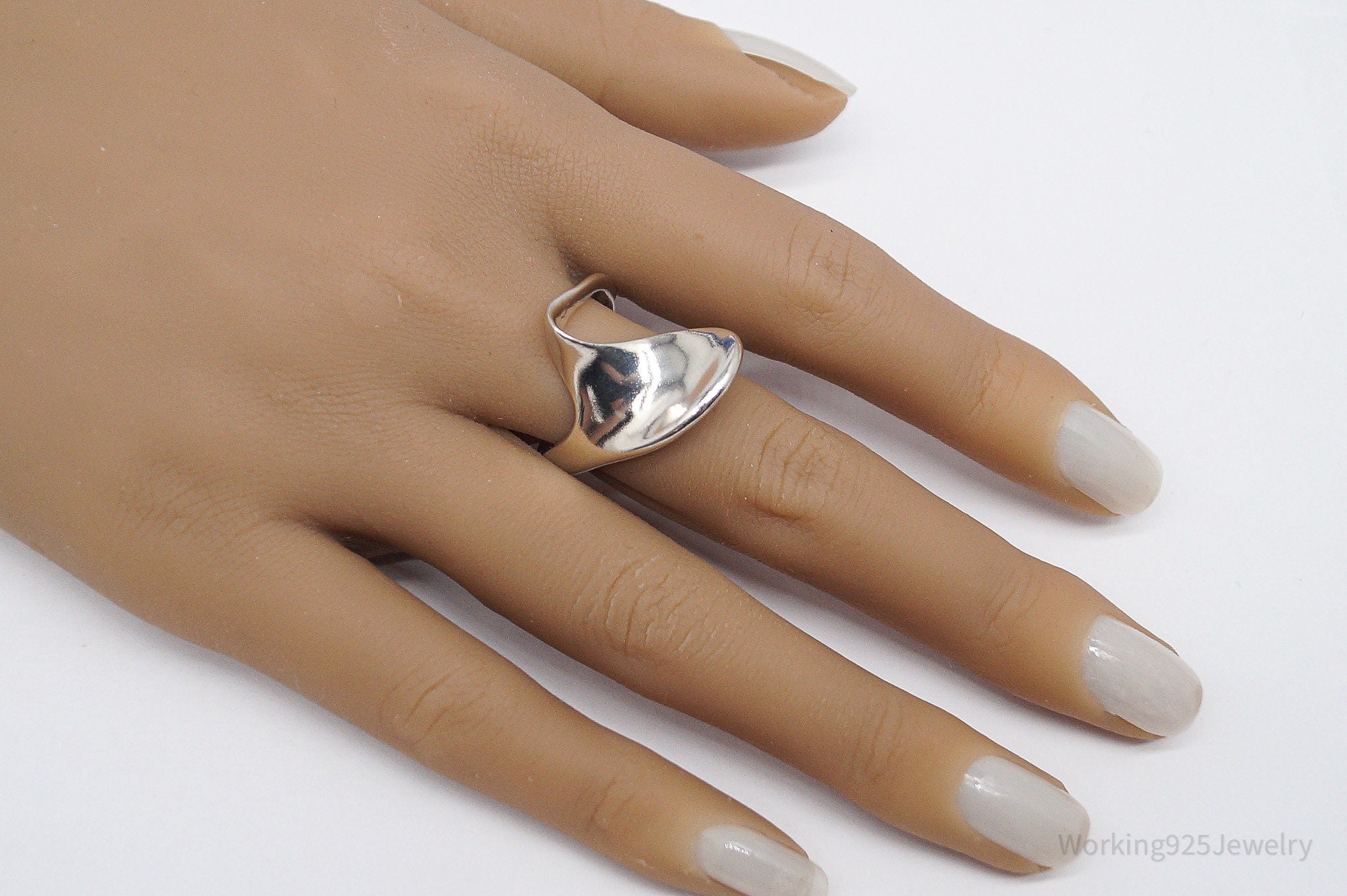 Vintage Boma Modernist Style Sterling Silver Ring - Size 10