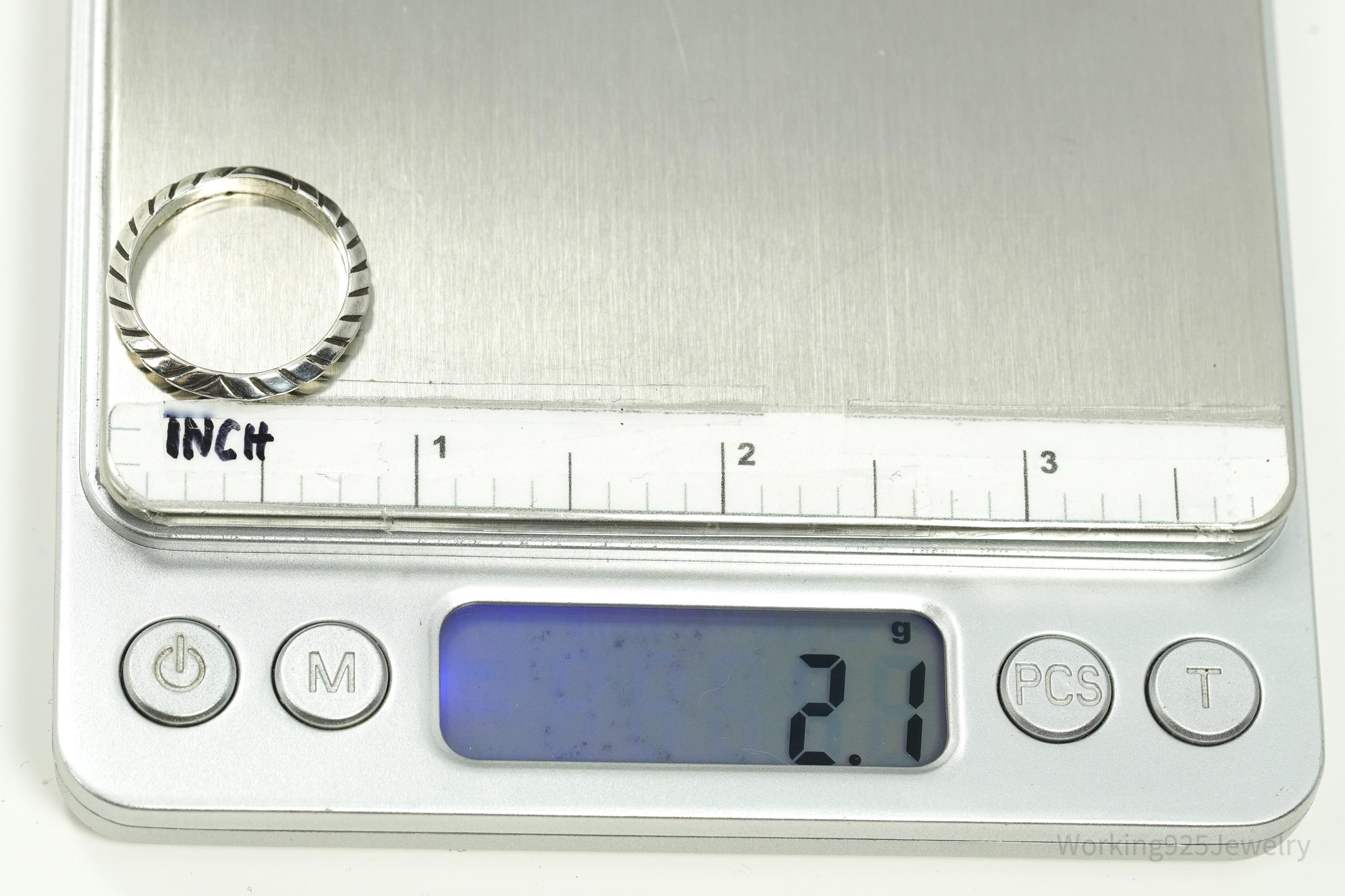 Vintage Native Designer Carolyn Pollack Sterling Silver Band Ring Size 7.75