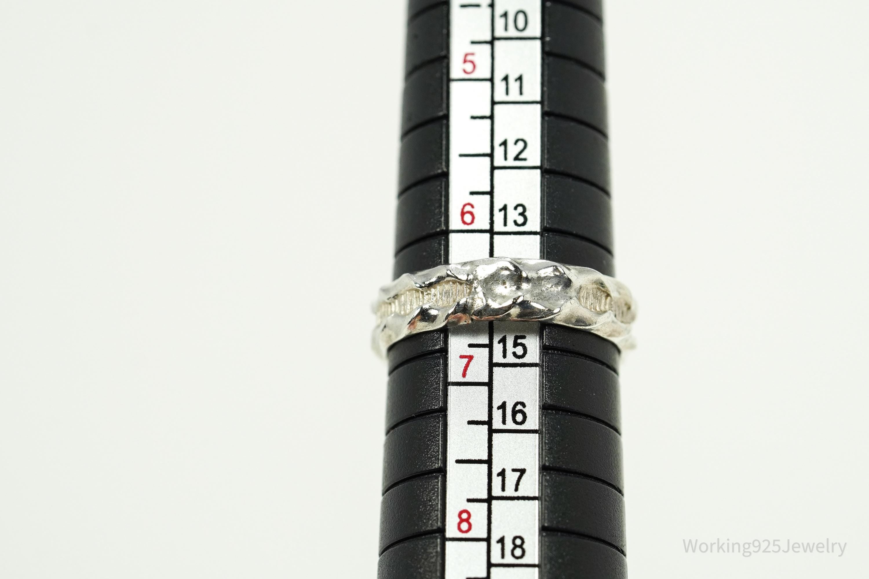 Vintage Native American Sterling Silver Band Ring - Size 6.5