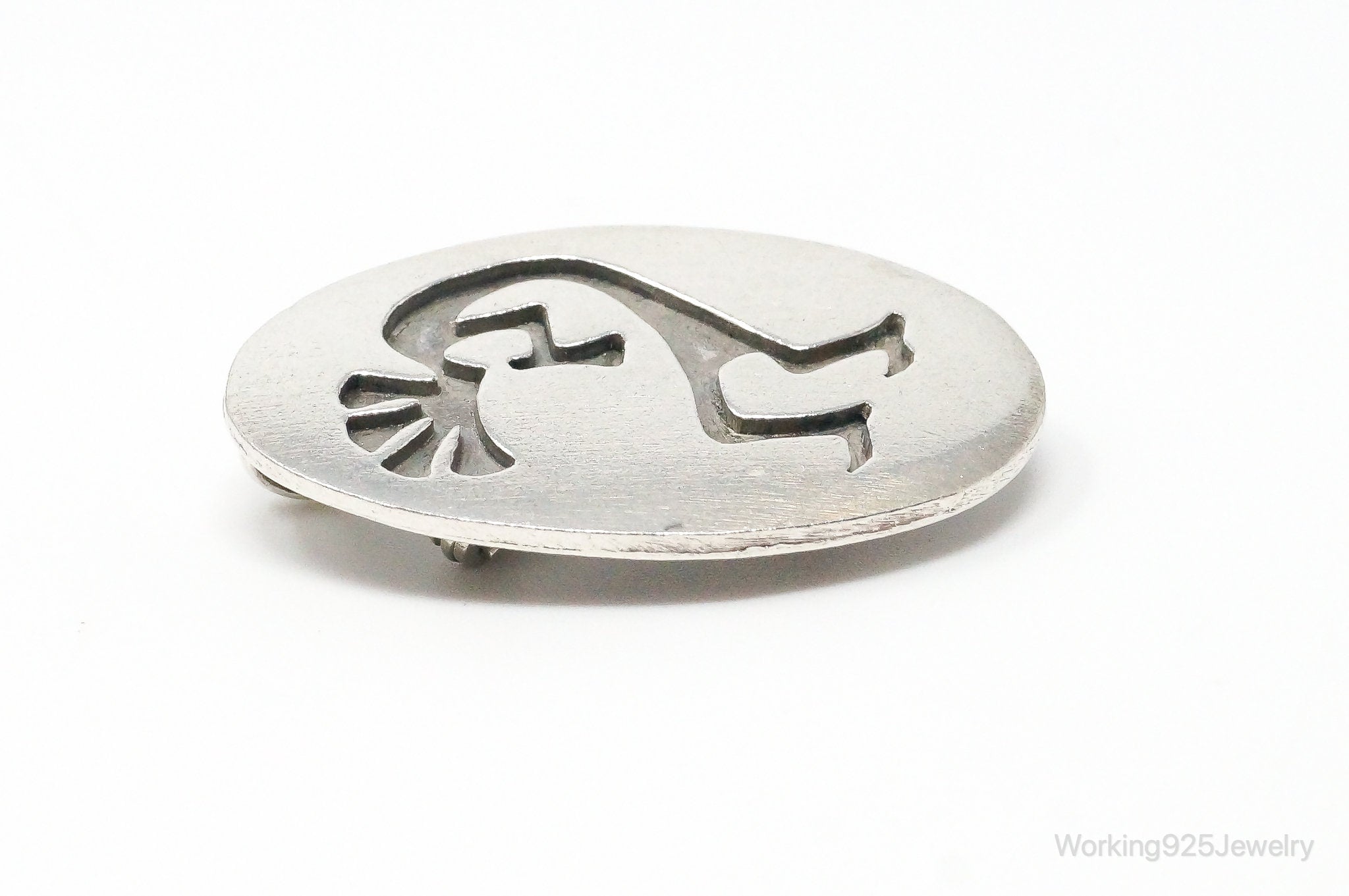 Vintage Southwestern Dancing Kokopelli Sterling Silver Brooch Pin