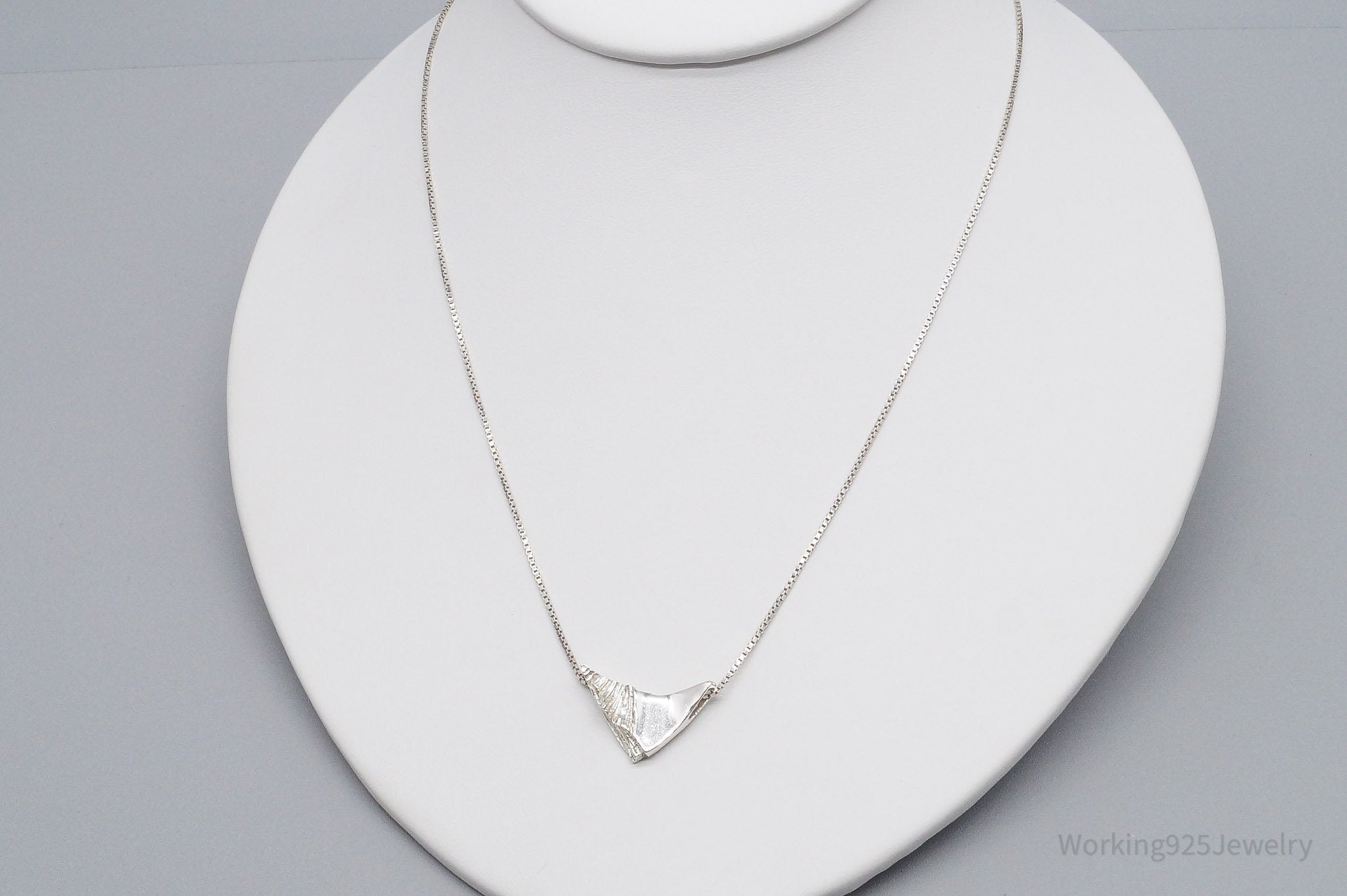 RARE Vintage Norwegian Modernist Ole Aas Sterling Silver Chain Necklace 18"