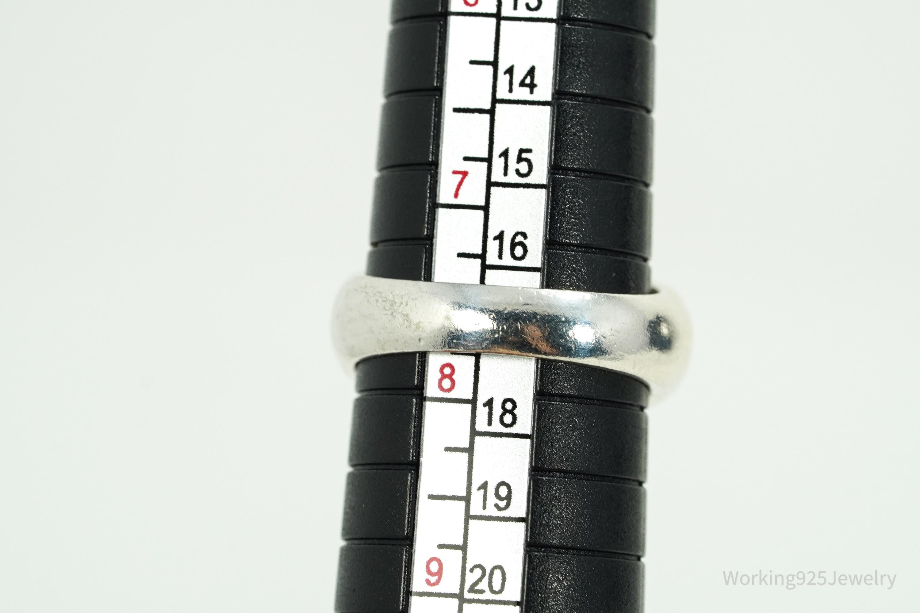 Vintage Cubic Zirconia Sterling Silver Ring - Size 7.75