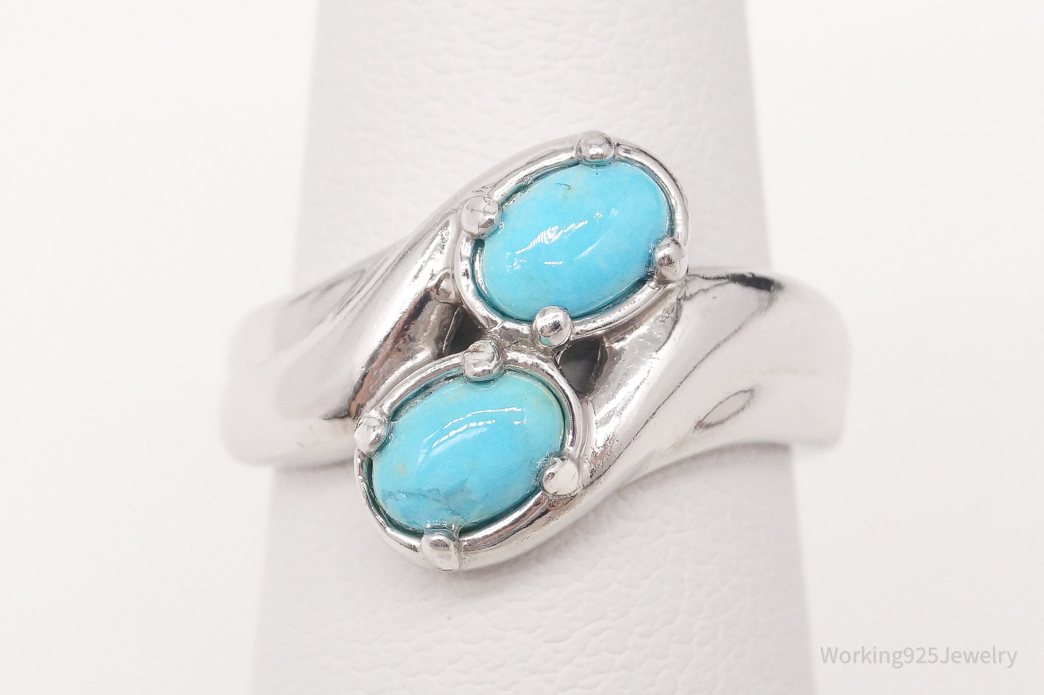 VTG Native Carolyn Pollack Relios Turquoise Sterling Silver Ring Size 5