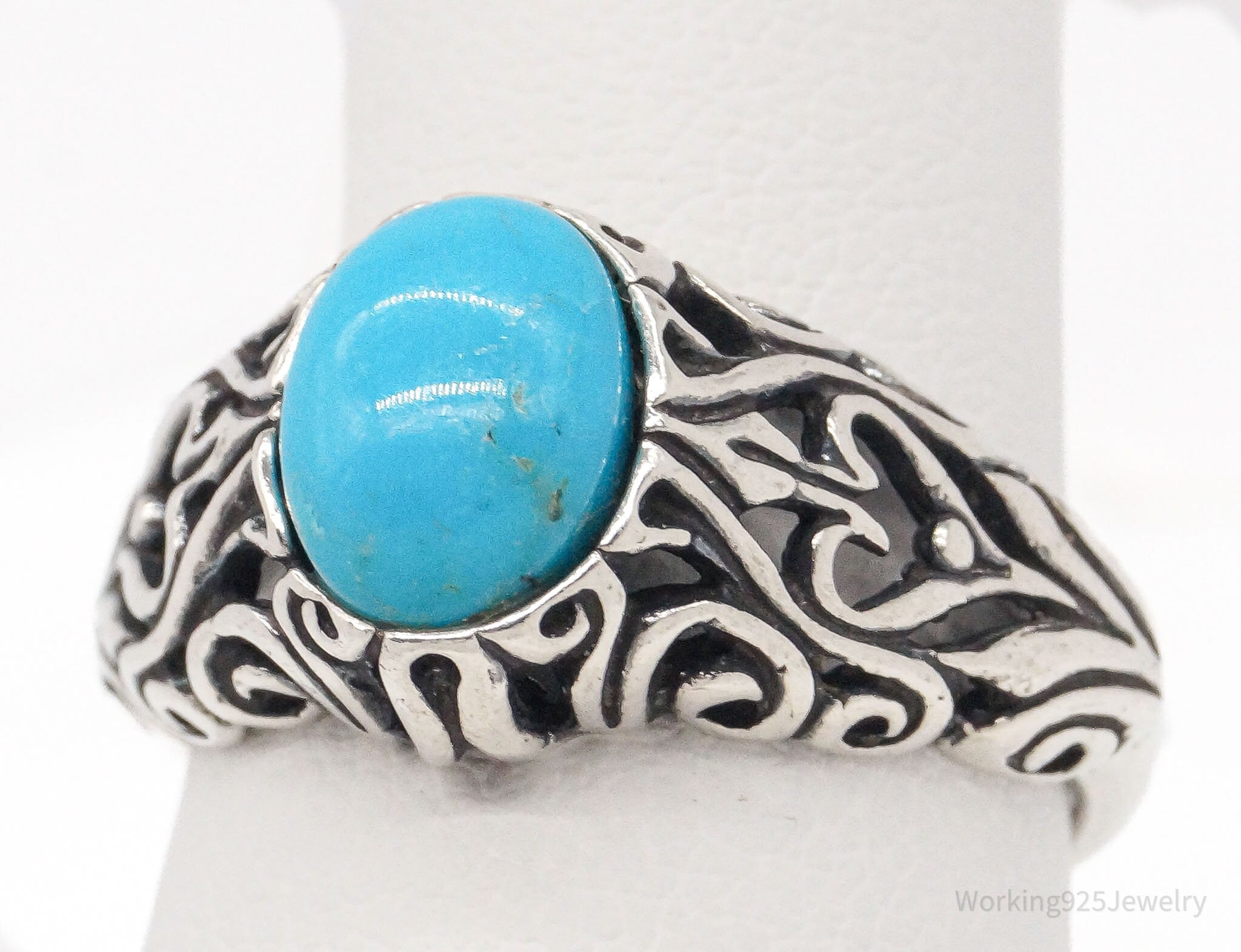 Vintage Turquoise Sterling Silver Ring - Size 6