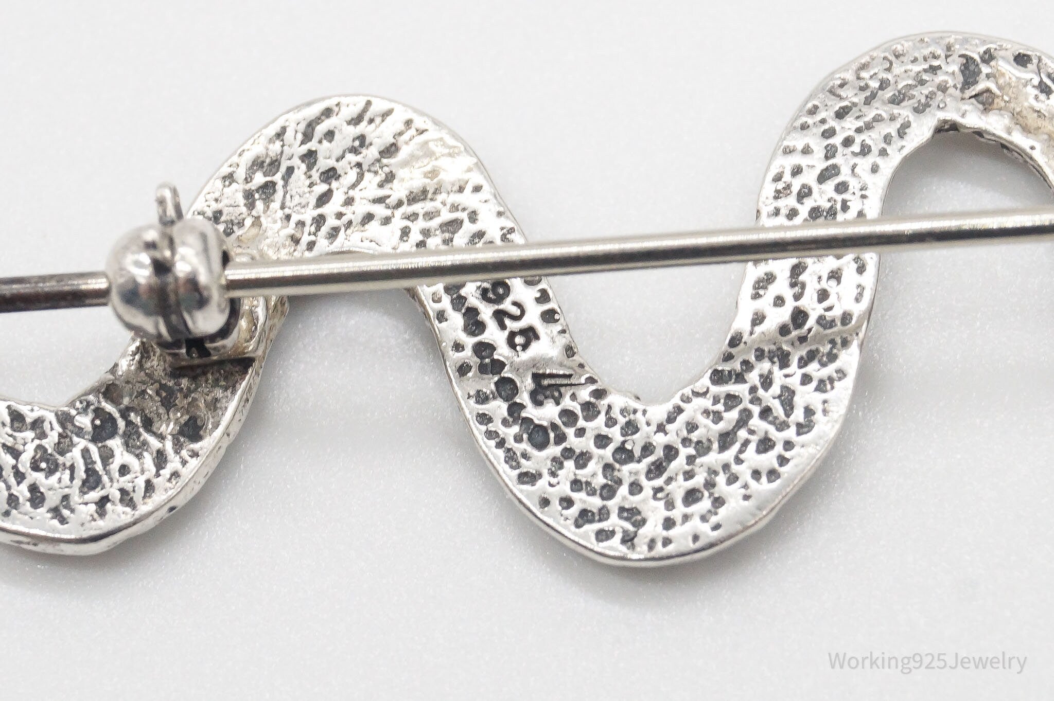 Vintage Snake Sterling Silver Pendant Brooch Pin