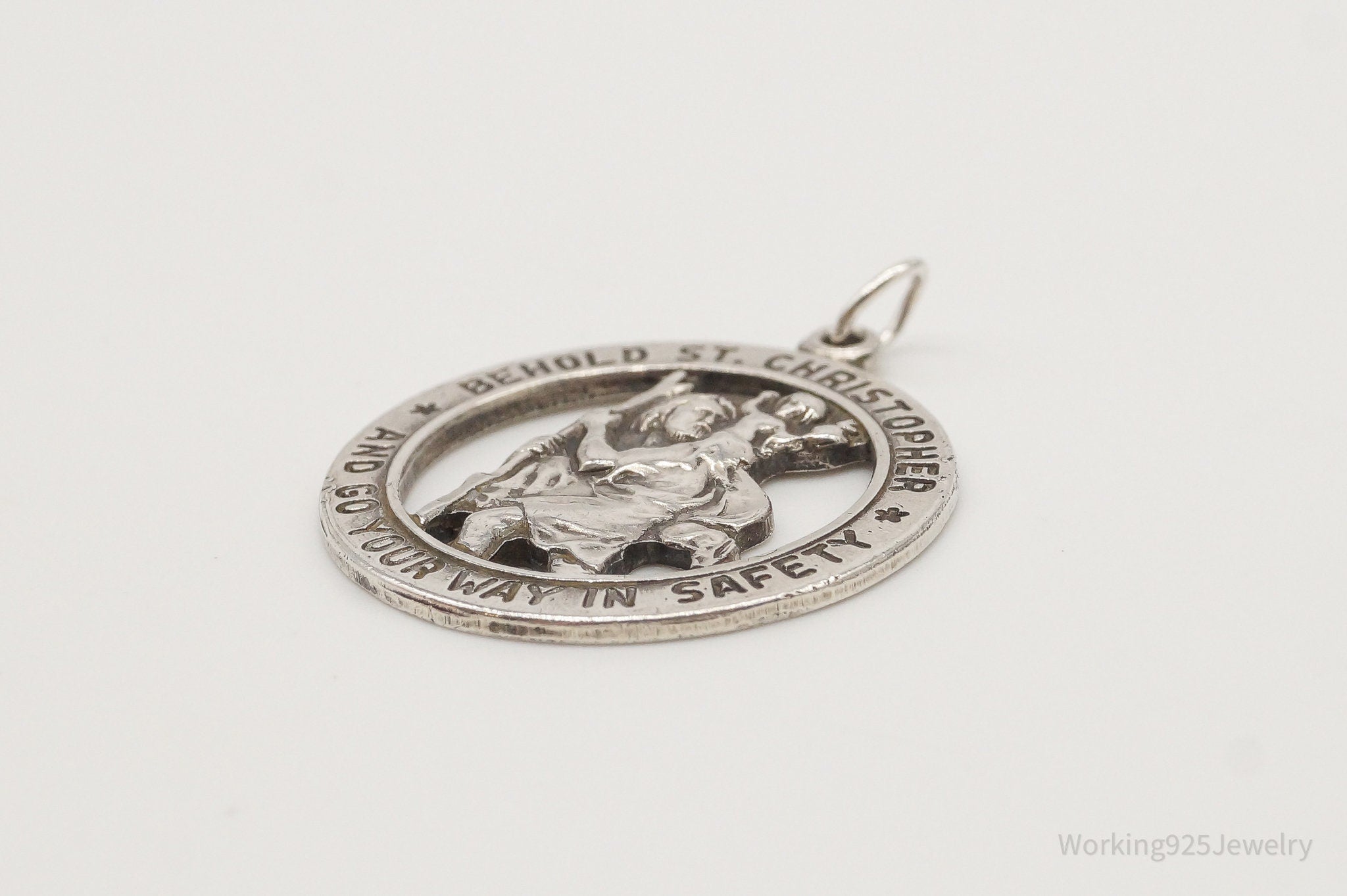 Vintage Saint Christopher Sterling Silver Pendant