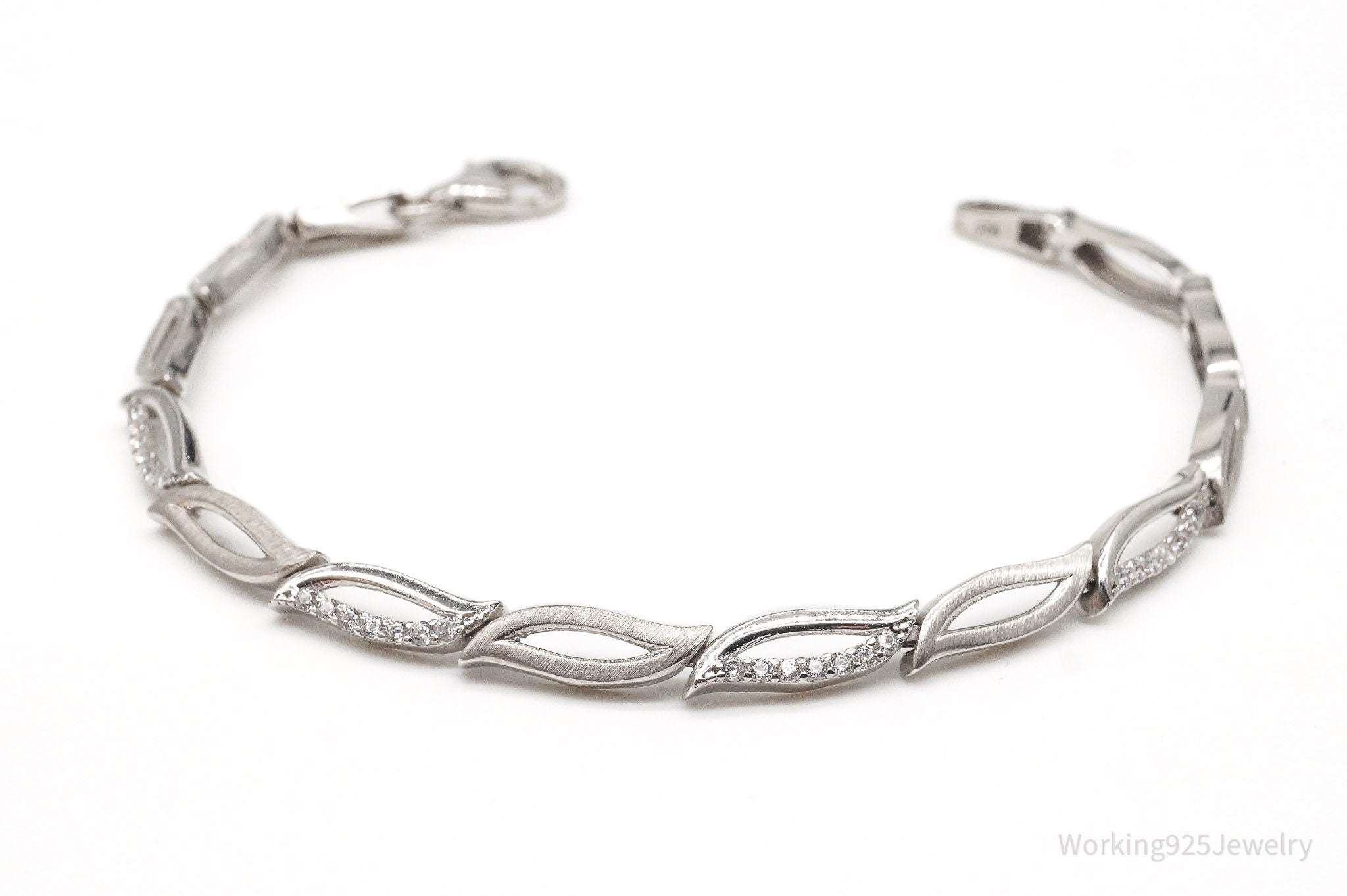 Vintage Warsaw Poland Cubic Zirconia Sterling Silver Bracelet