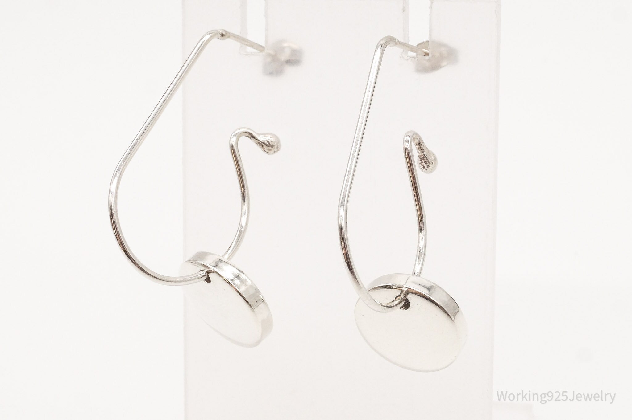 Vintage Modernist Sterling Silver Earrings