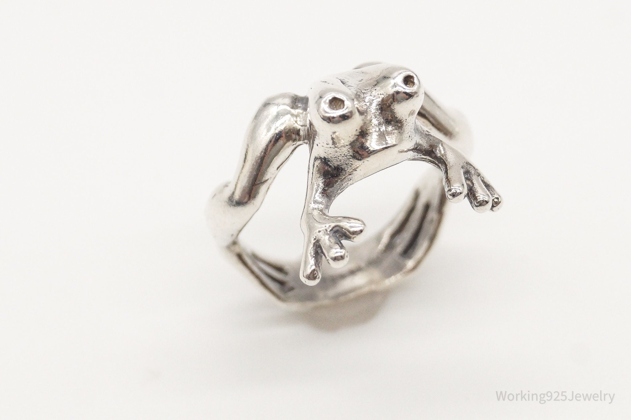 Vintage Frog Sterling Silver Ring - Size 5.25