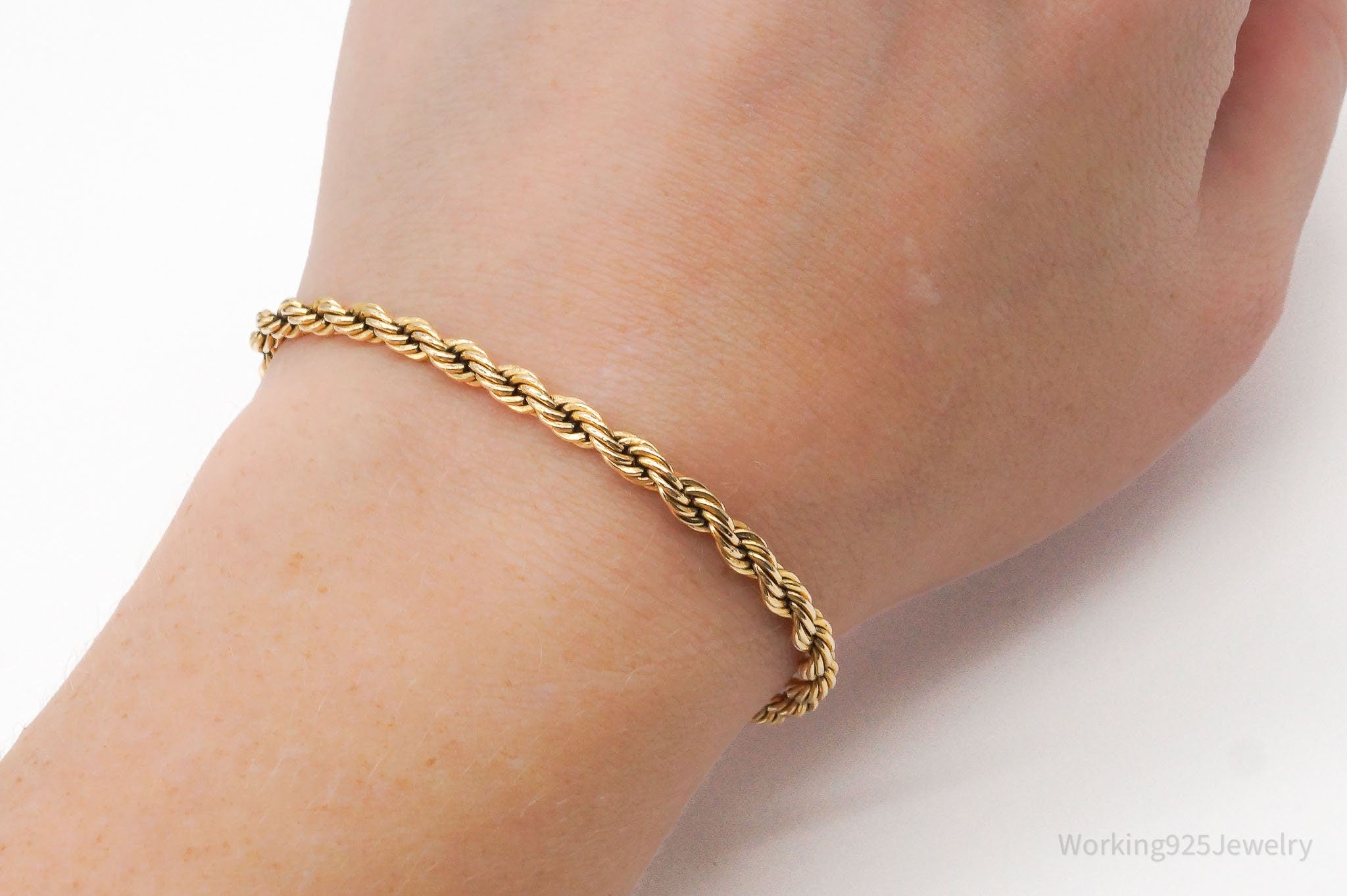 Vintage 1/20 12K Gold Filled Rope Chain Bracelet