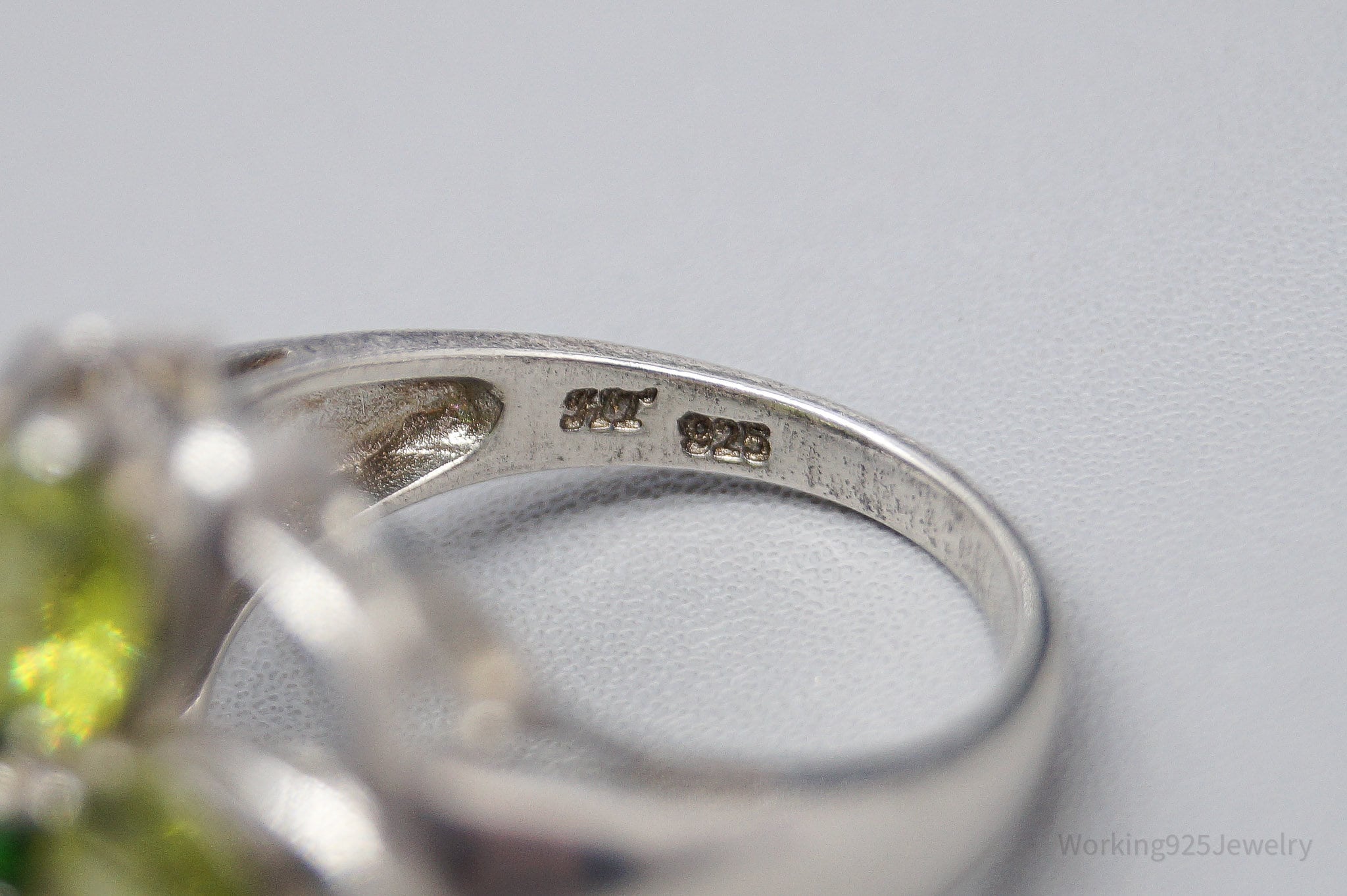 JTV HT Peridot & Green Chrome Diopside Sterling Silver Ring - Size 6.75