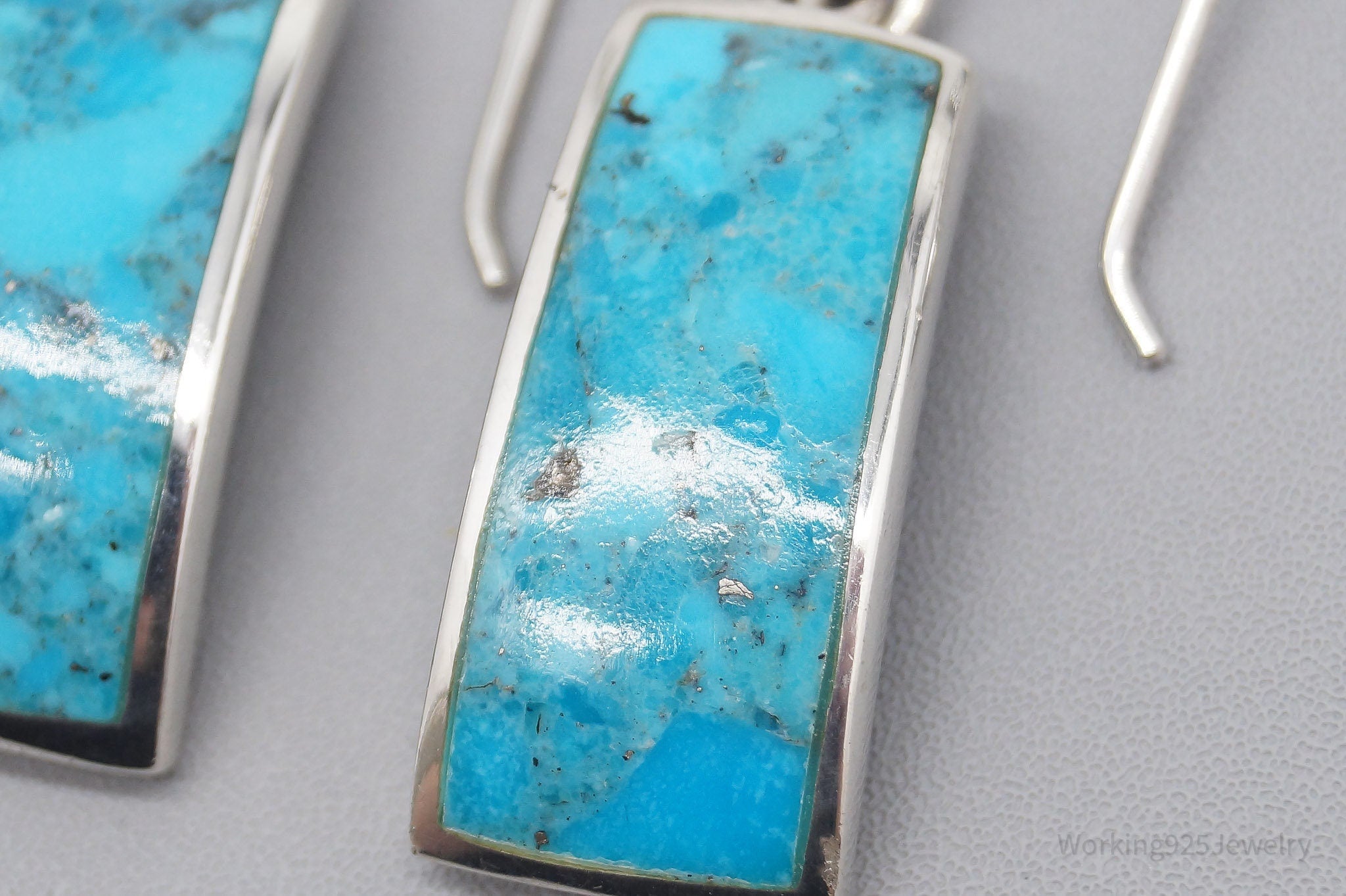 Vintage Designer SX Turquoise Sterling Silver Earrings