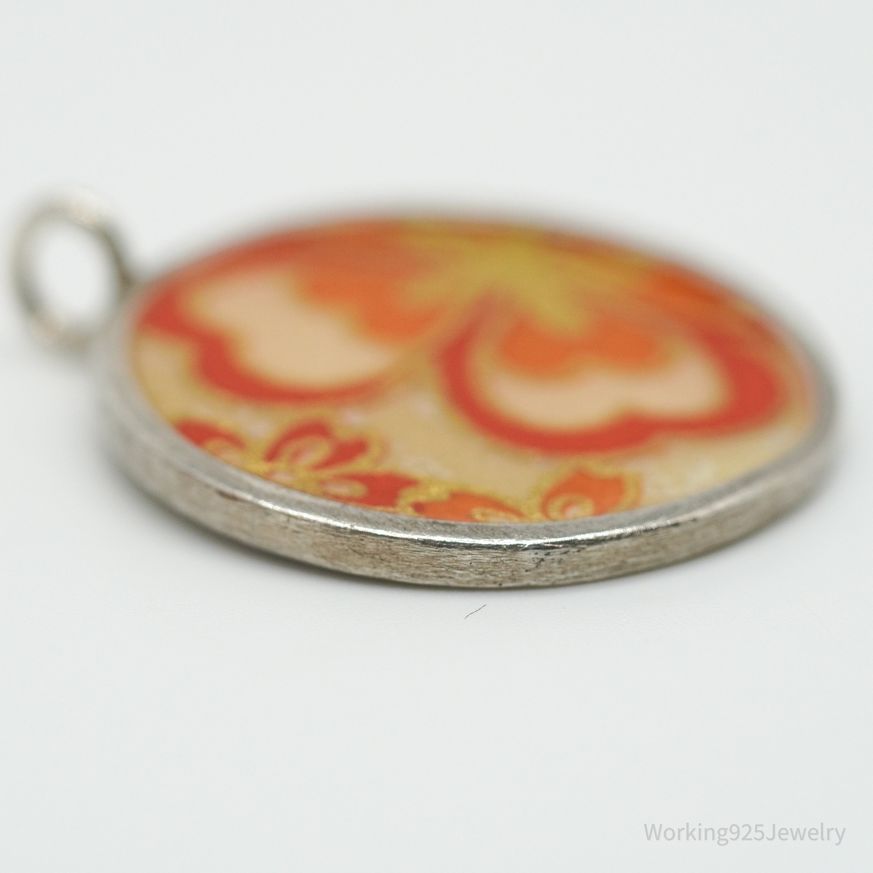 Vintage Designer S. Fleming Flowers Sterling Silver Necklace Pendant