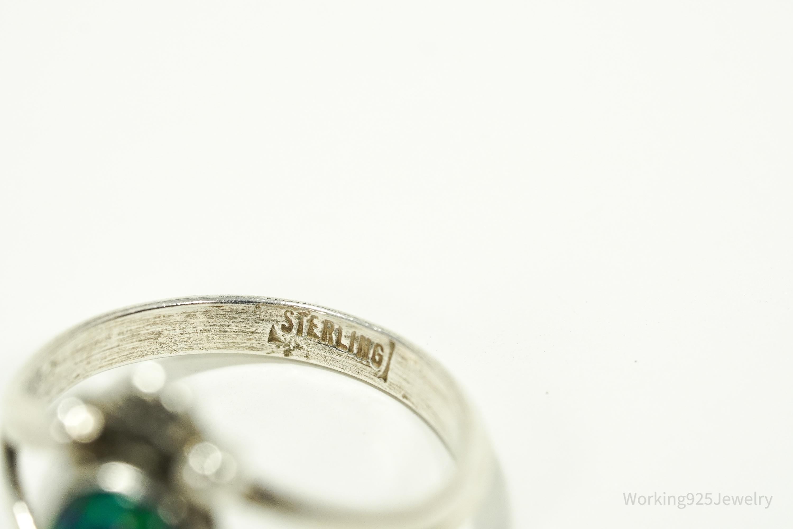 Vintage Native American Opal Sterling Silver Ring - Size 6.75