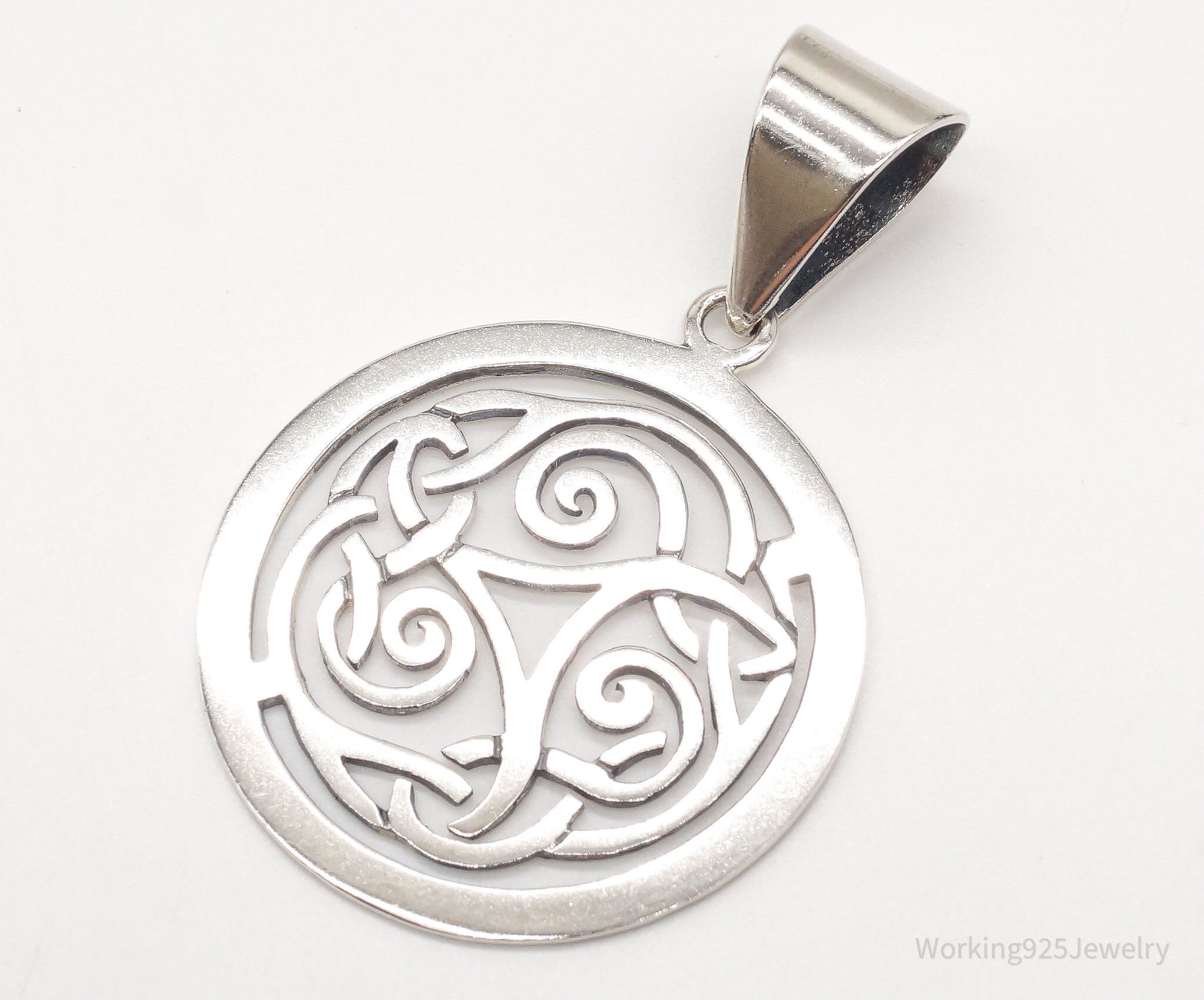 Vintage Retired Silpada Celtic Triskele Knot Sterling Silver Pendant