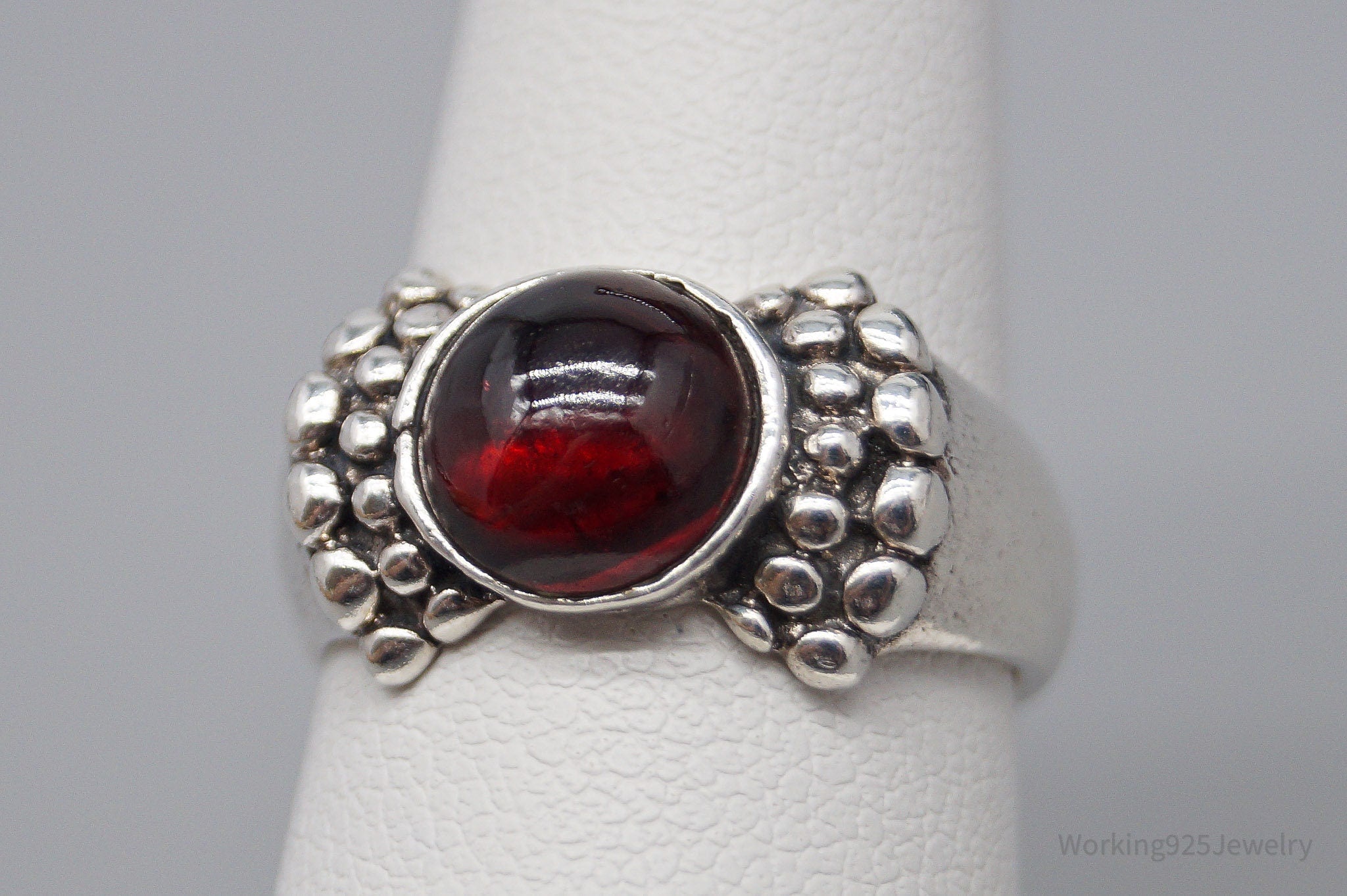 Vintage Rhodolite Garnet Sterling Silver Ring - Size 6.25