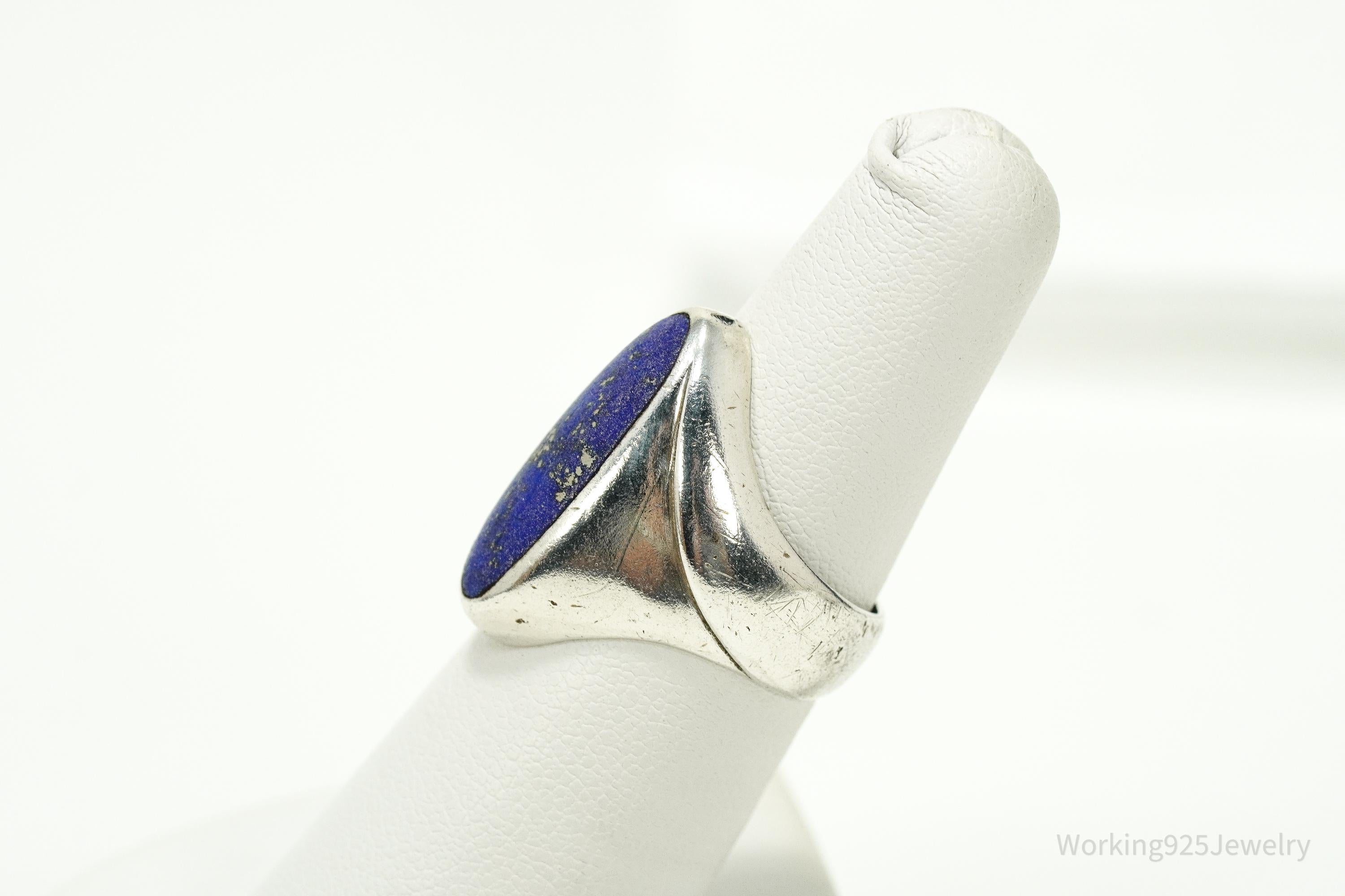 Vintage Designer Kabana KBN Lapis Lazuli Sterling Silver Ring - Size 6.25