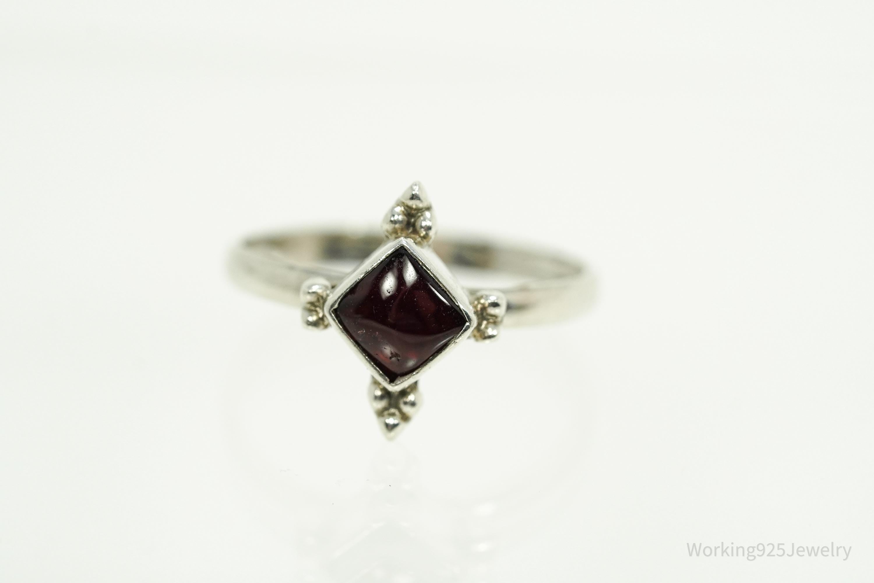 Vintage Rhodolite Garnet Sterling Silver Ring - Size 6.5