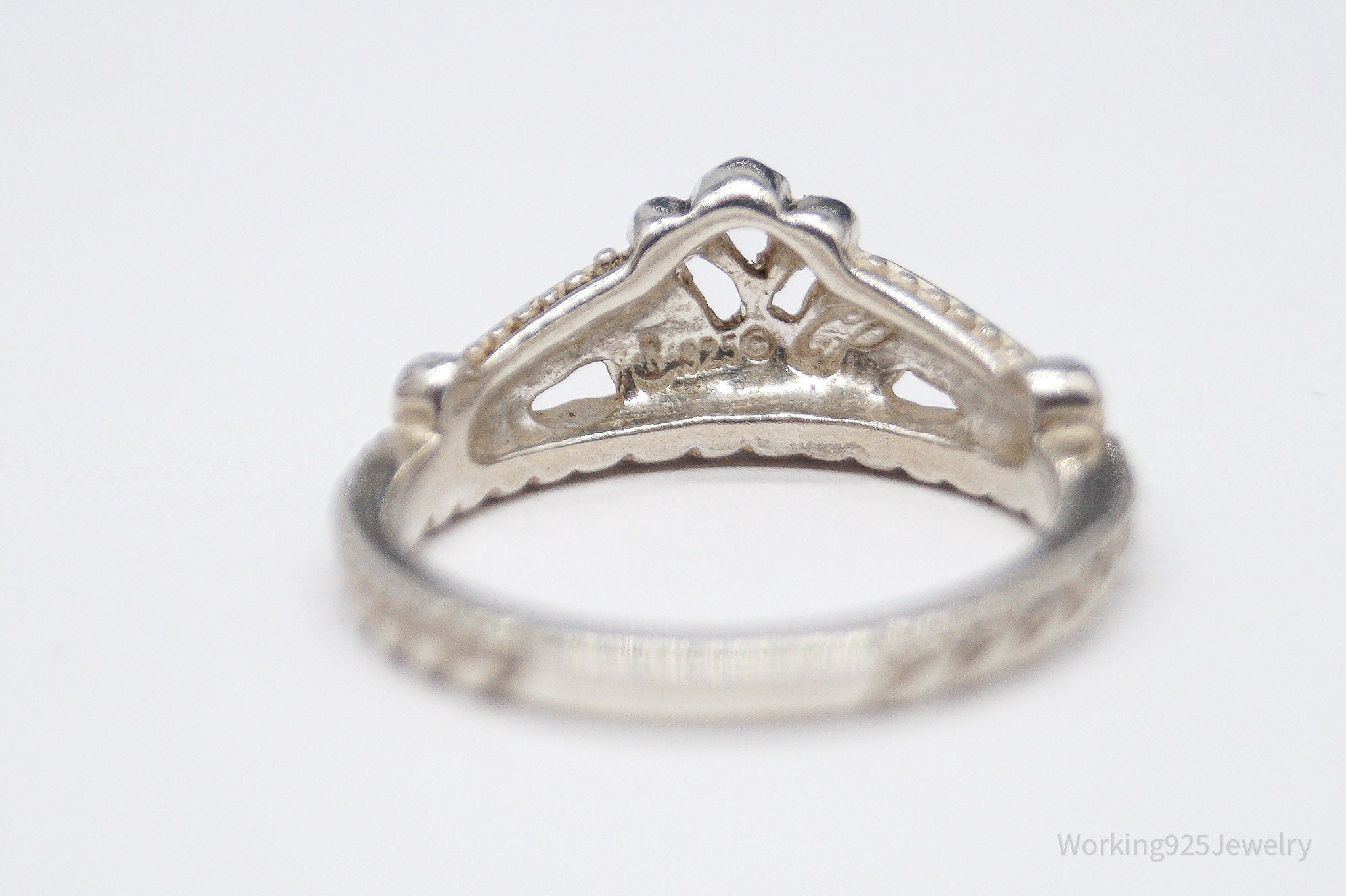 Vintage Native Designer Carolyn Pollack Relios Crown Sterling Silver Ring - Size 7