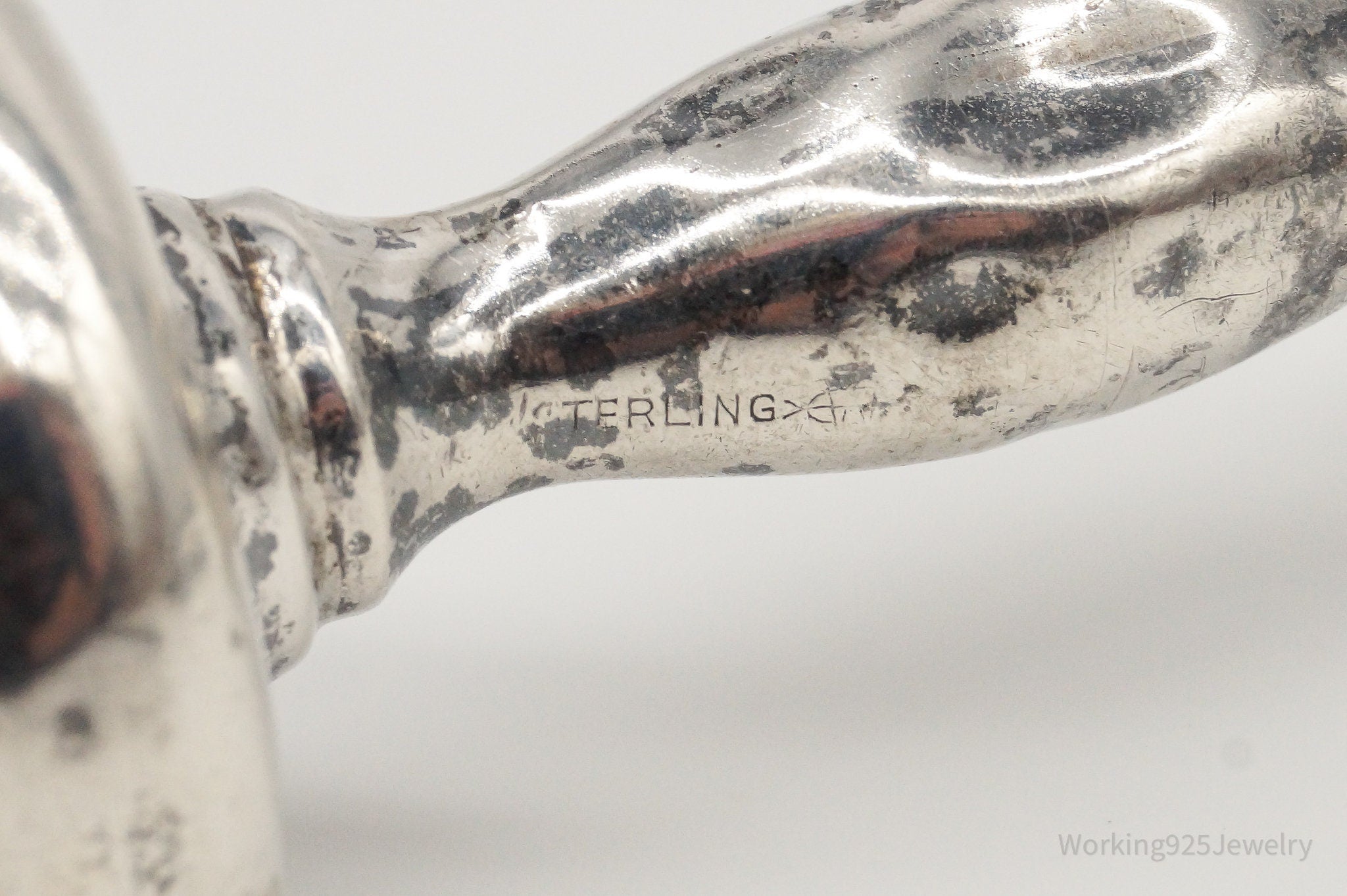 Large Antique Designer Webster Co Sterling Silver Baby Rattle