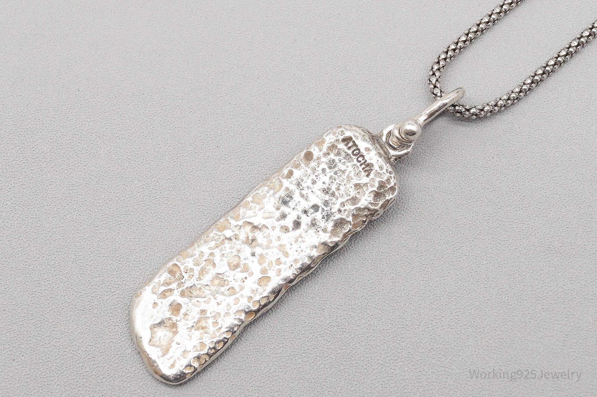 Vintage Atocha Silver Bar Coin Sterling Silver Necklace - 18"