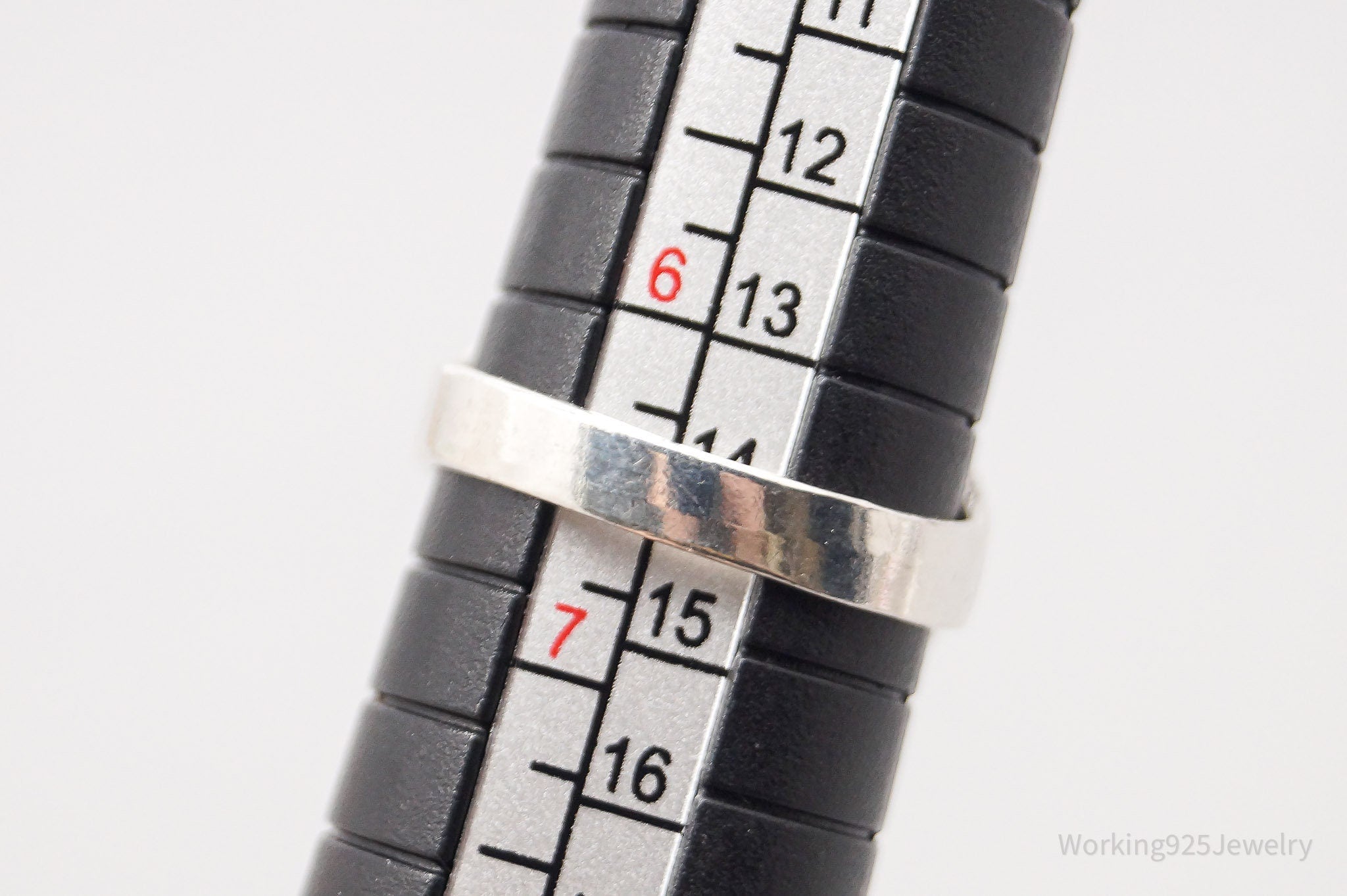 Vintage Long Scroll Swirls Filigree Sterling Silver Ring - Size 6.5