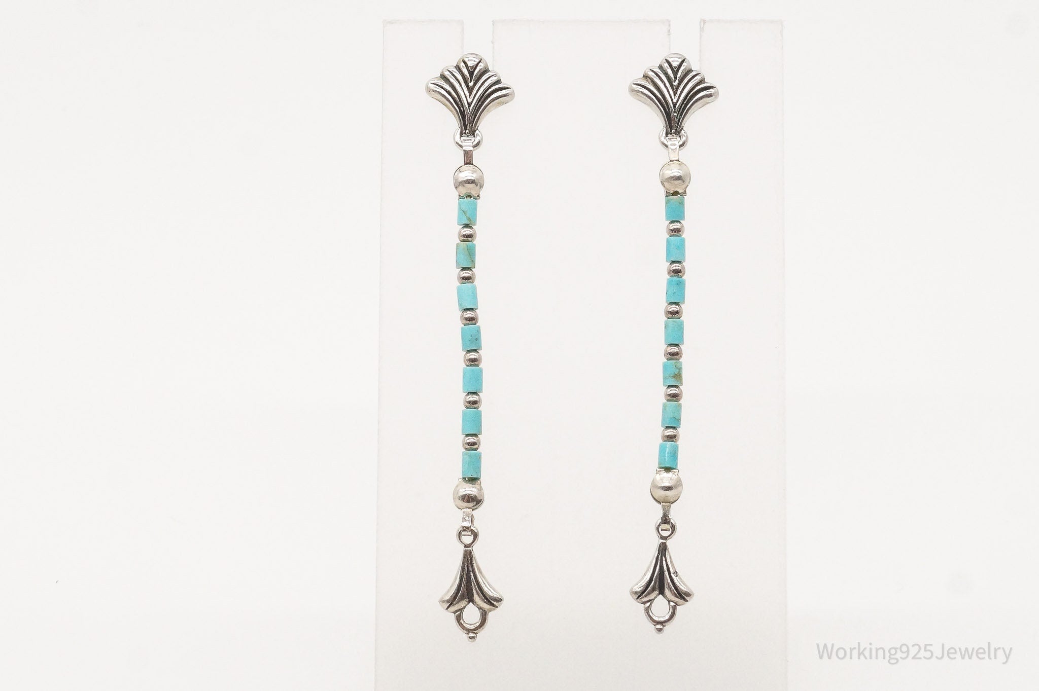 Western Designer Carolyn Pollack Relios Turquoise Sterling Silver Earrings