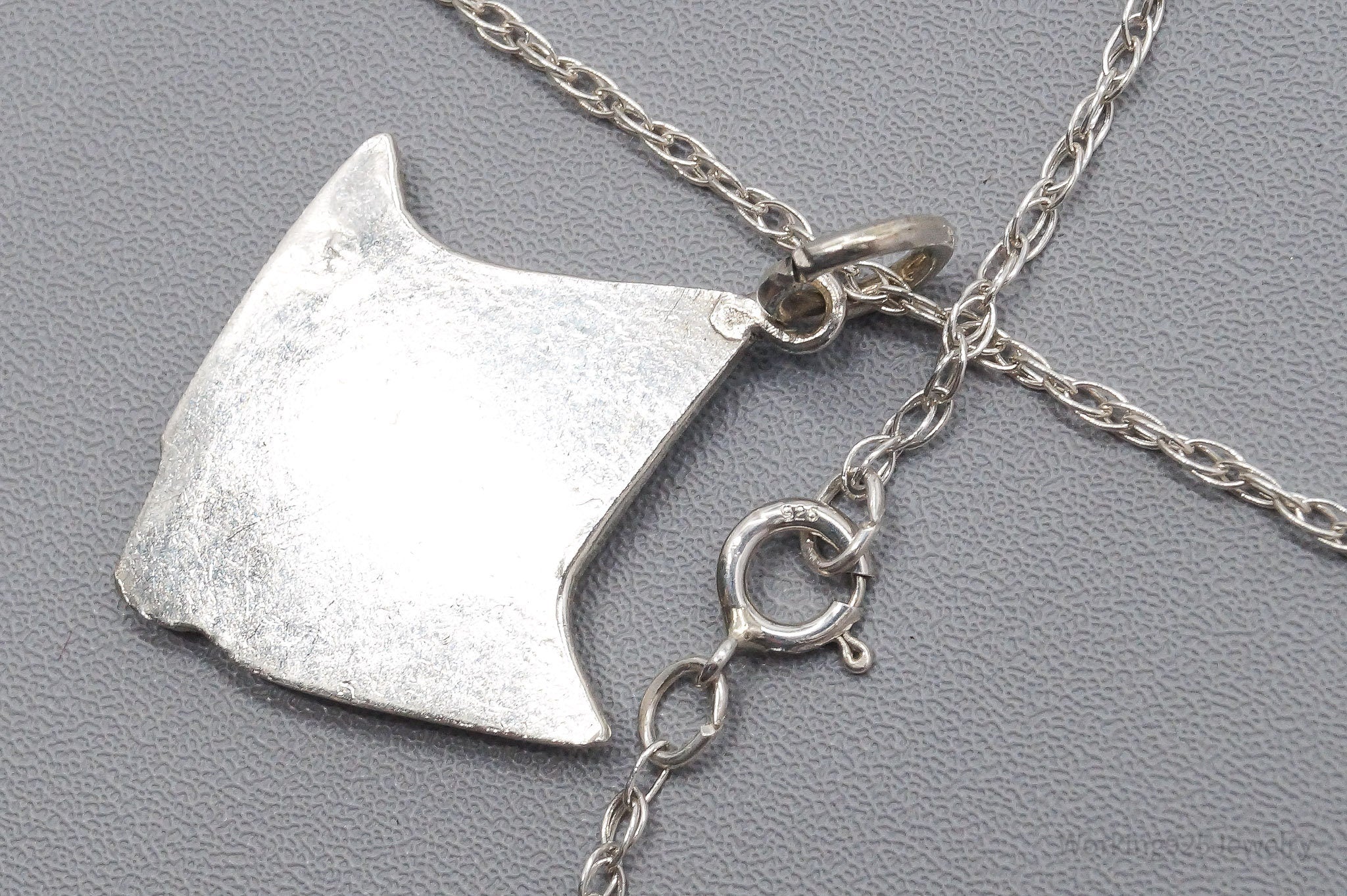 Vintage Ornate Egyptian Cartouche Sterling Silver Necklace 20"