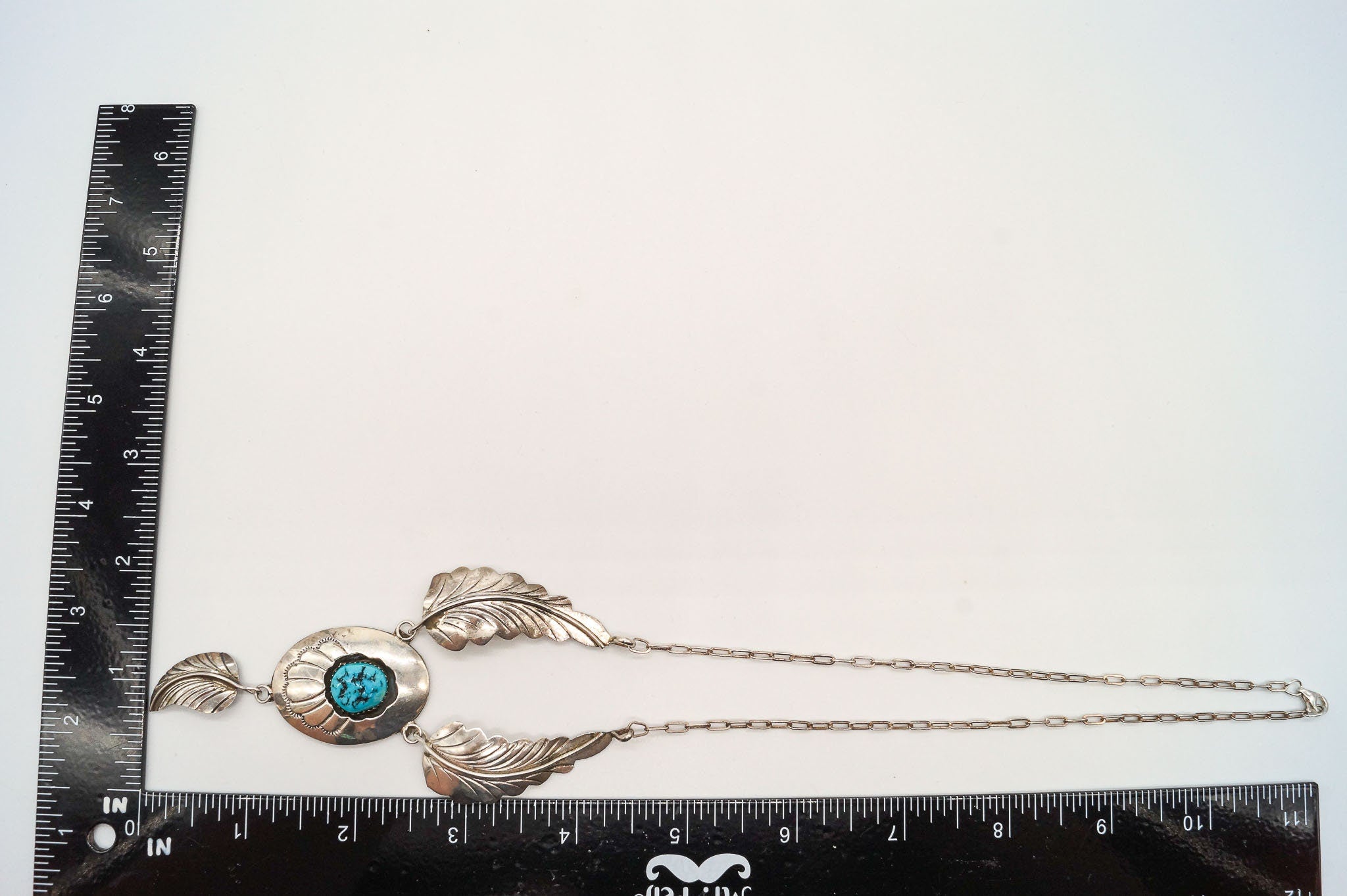 Vintage Native American Turquoise Sterling Silver Necklace