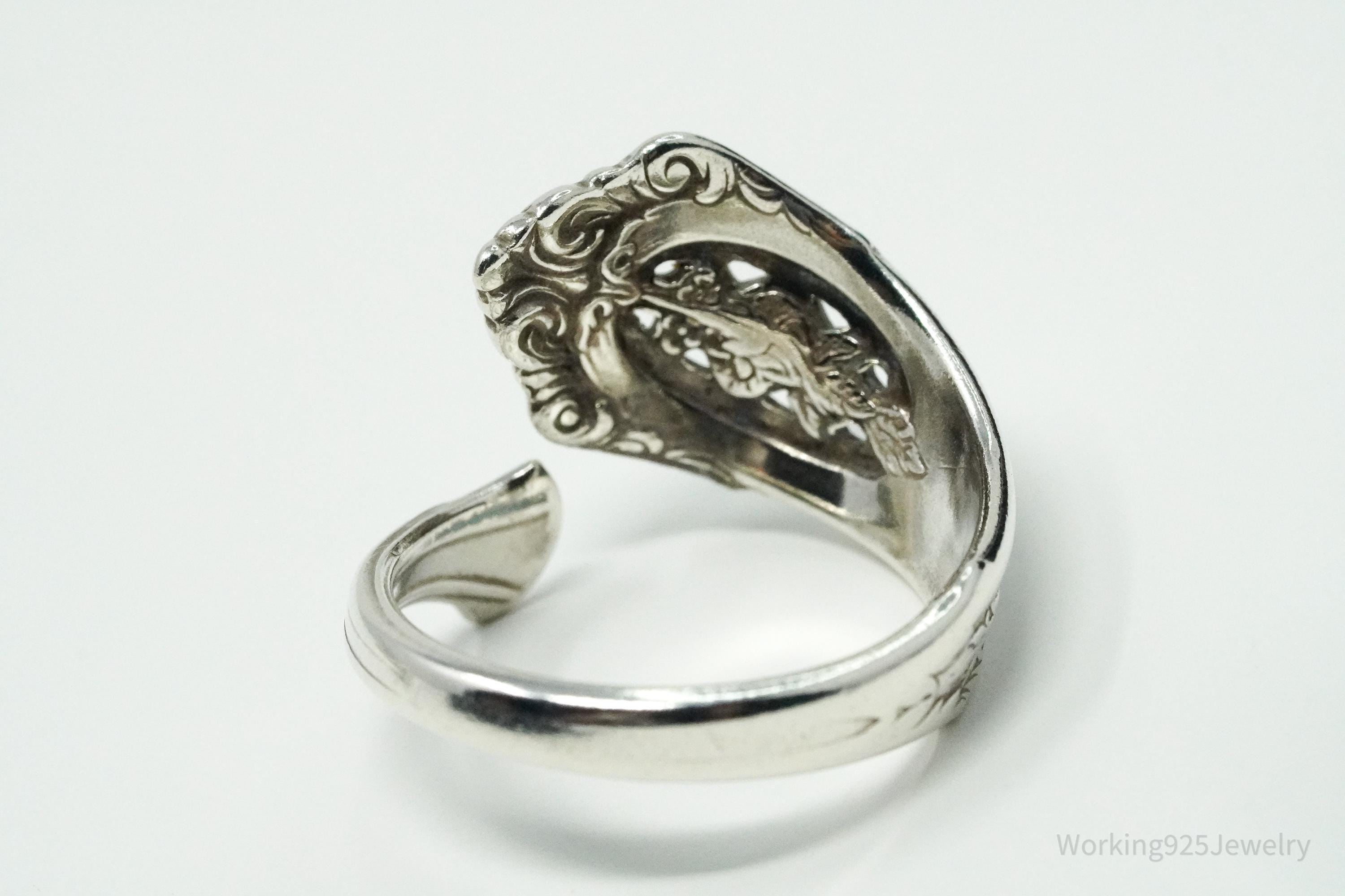 Antique Wallace Art Nouveau Sterling Silver Spoon Ring - Size 8